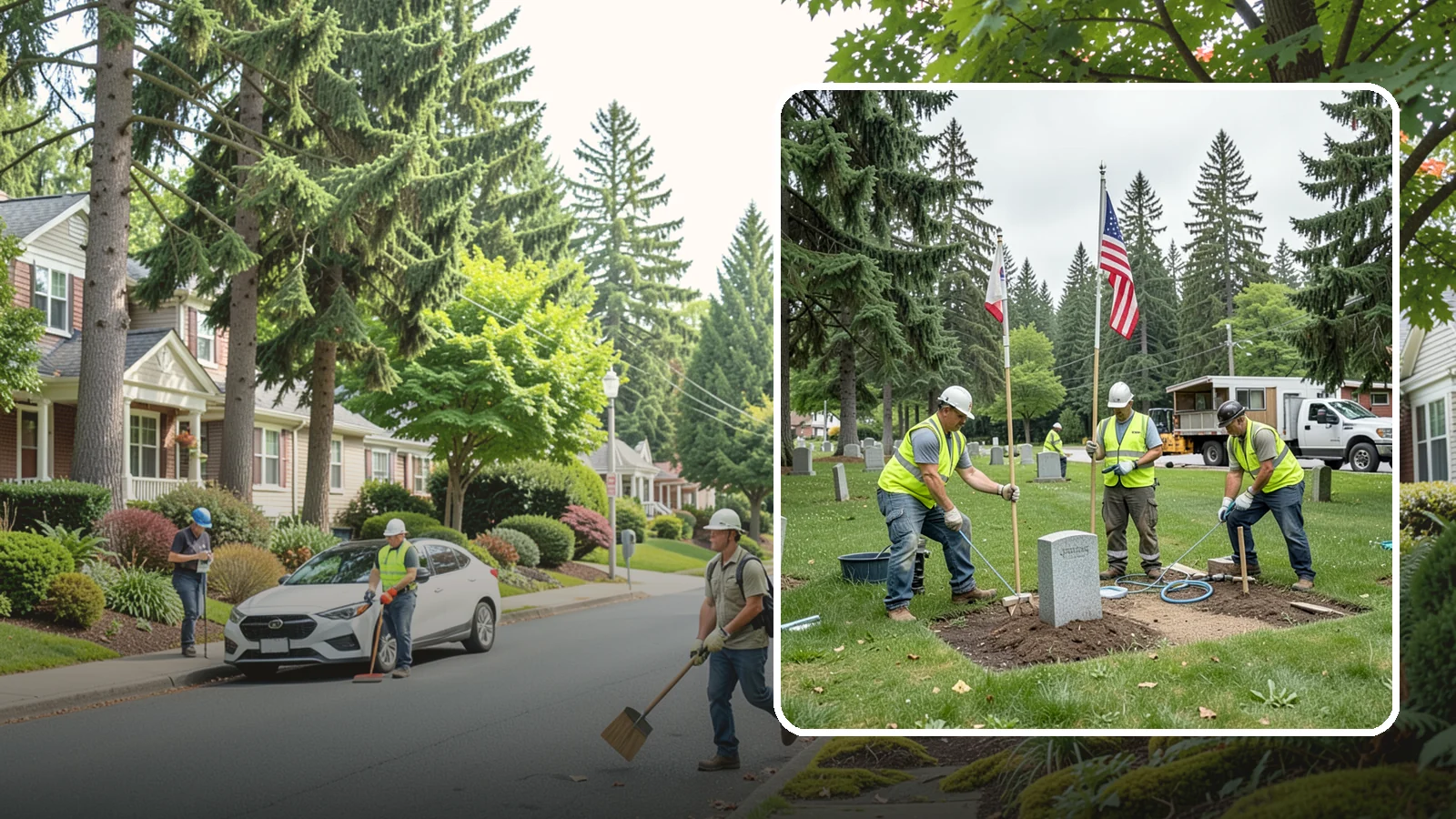 Flag & Marker Installation in Beaux Arts Village, King County, WA - Installation of memorial flags and grave markers at cemeteries and memorial sites across Western Washington.