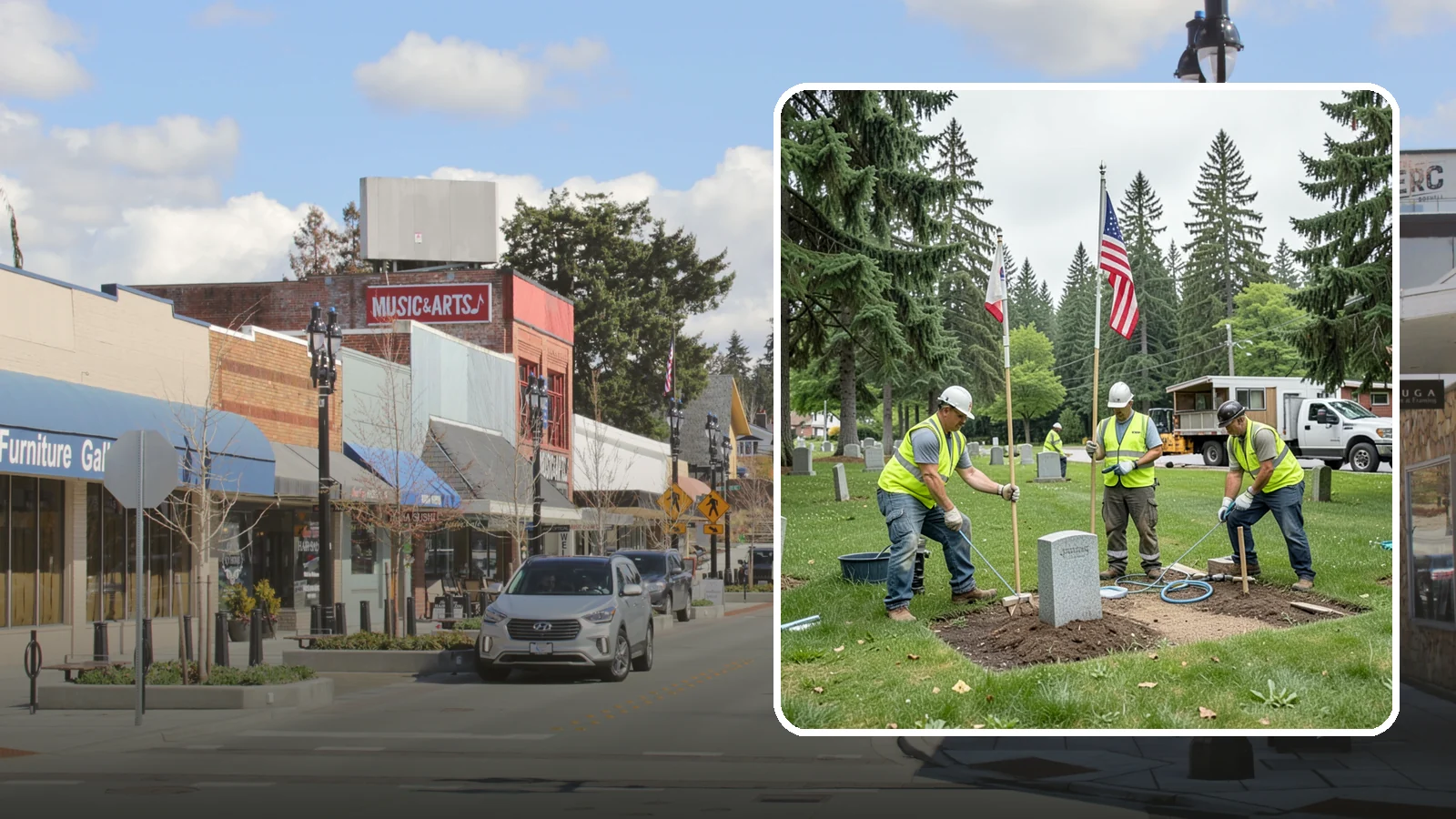 Flag & Marker Installation in Bothell, King County, WA - Installation of memorial flags and grave markers at cemeteries and memorial sites across Western Washington.