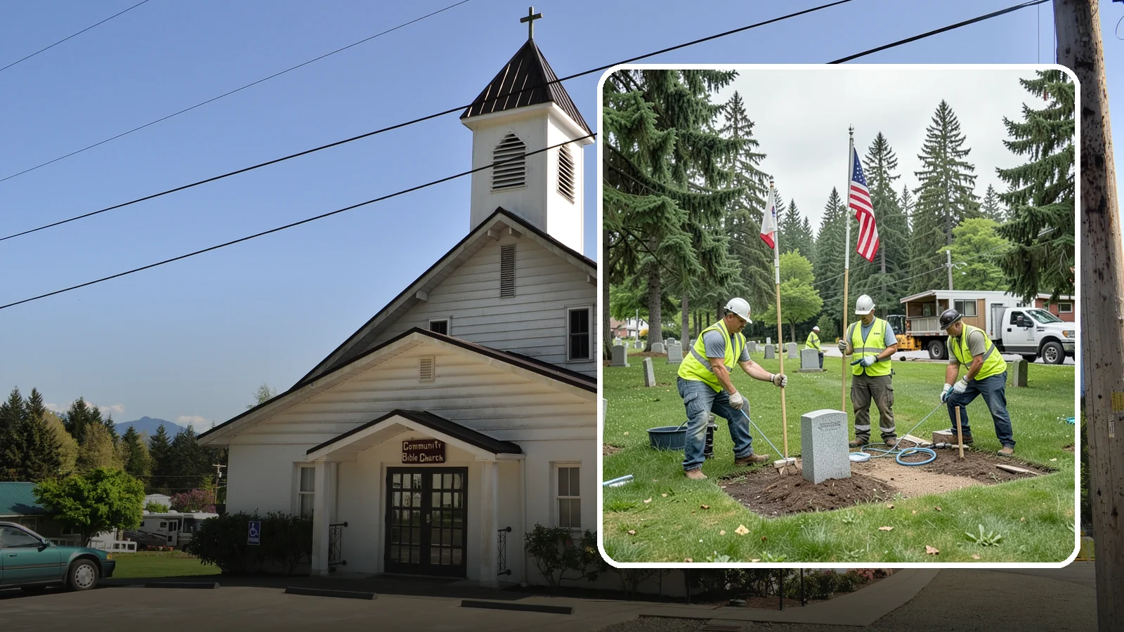 Flag & Marker Installation in Concrete, Skagit County, WA - Installation of memorial flags and grave markers at cemeteries and memorial sites across Western Washington.
