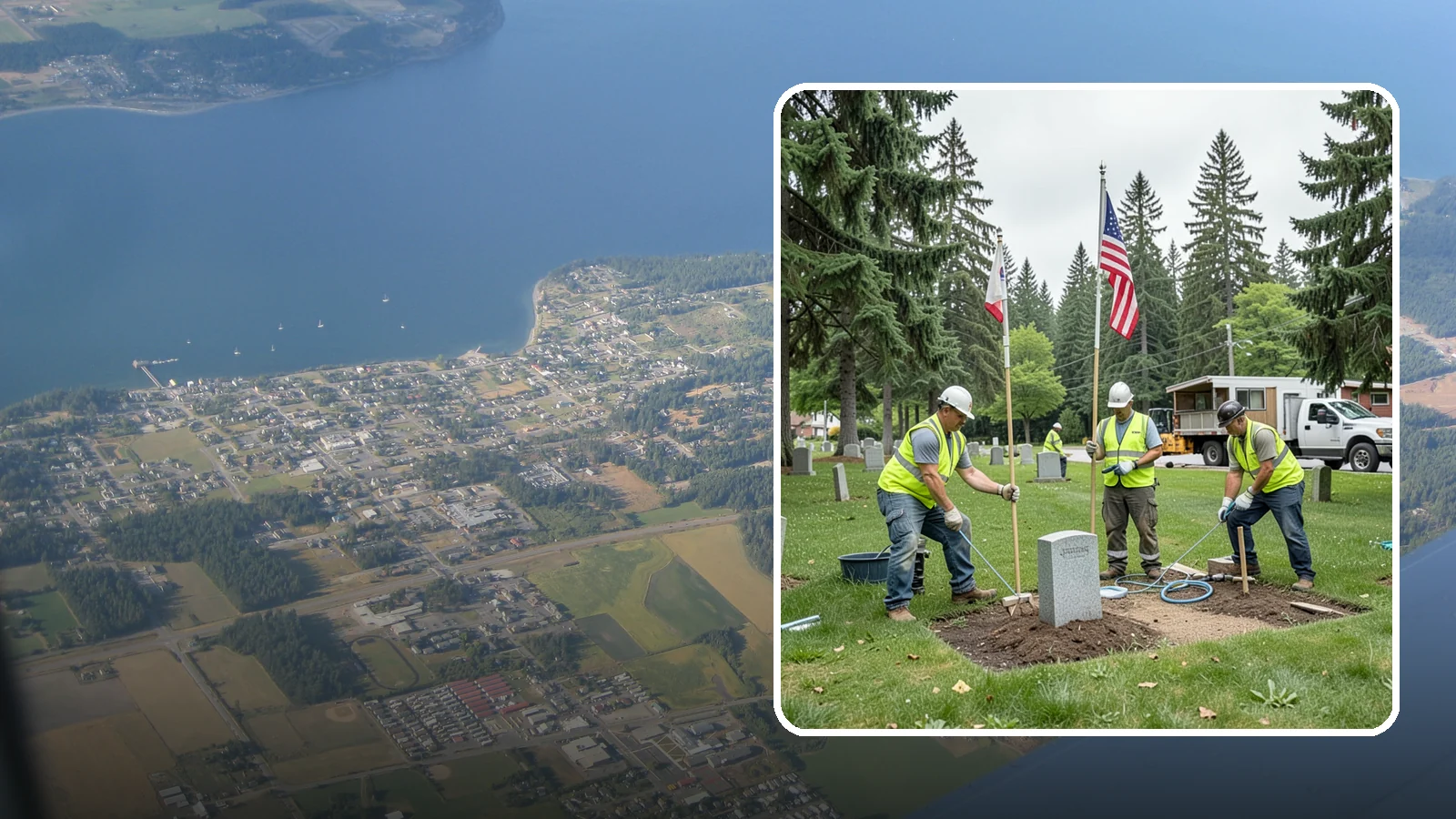 Flag & Marker Installation in Coupeville, Island County, WA - Installation of memorial flags and grave markers at cemeteries and memorial sites across Western Washington.