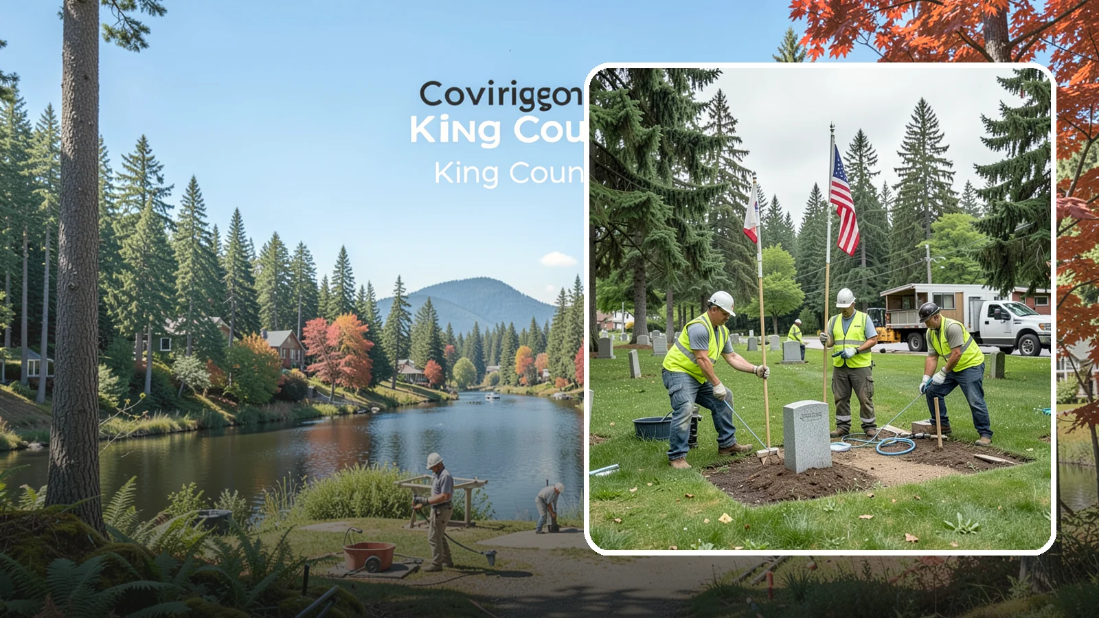 Flag & Marker Installation in Covington, King County, WA - Installation of memorial flags and grave markers at cemeteries and memorial sites across Western Washington.