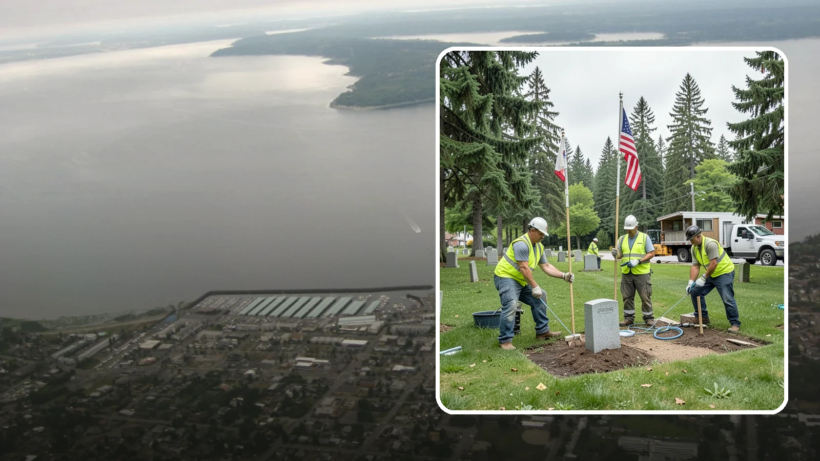 Flag & Marker Installation in Des Moines, King County, WA - Installation of memorial flags and grave markers at cemeteries and memorial sites across Western Washington.
