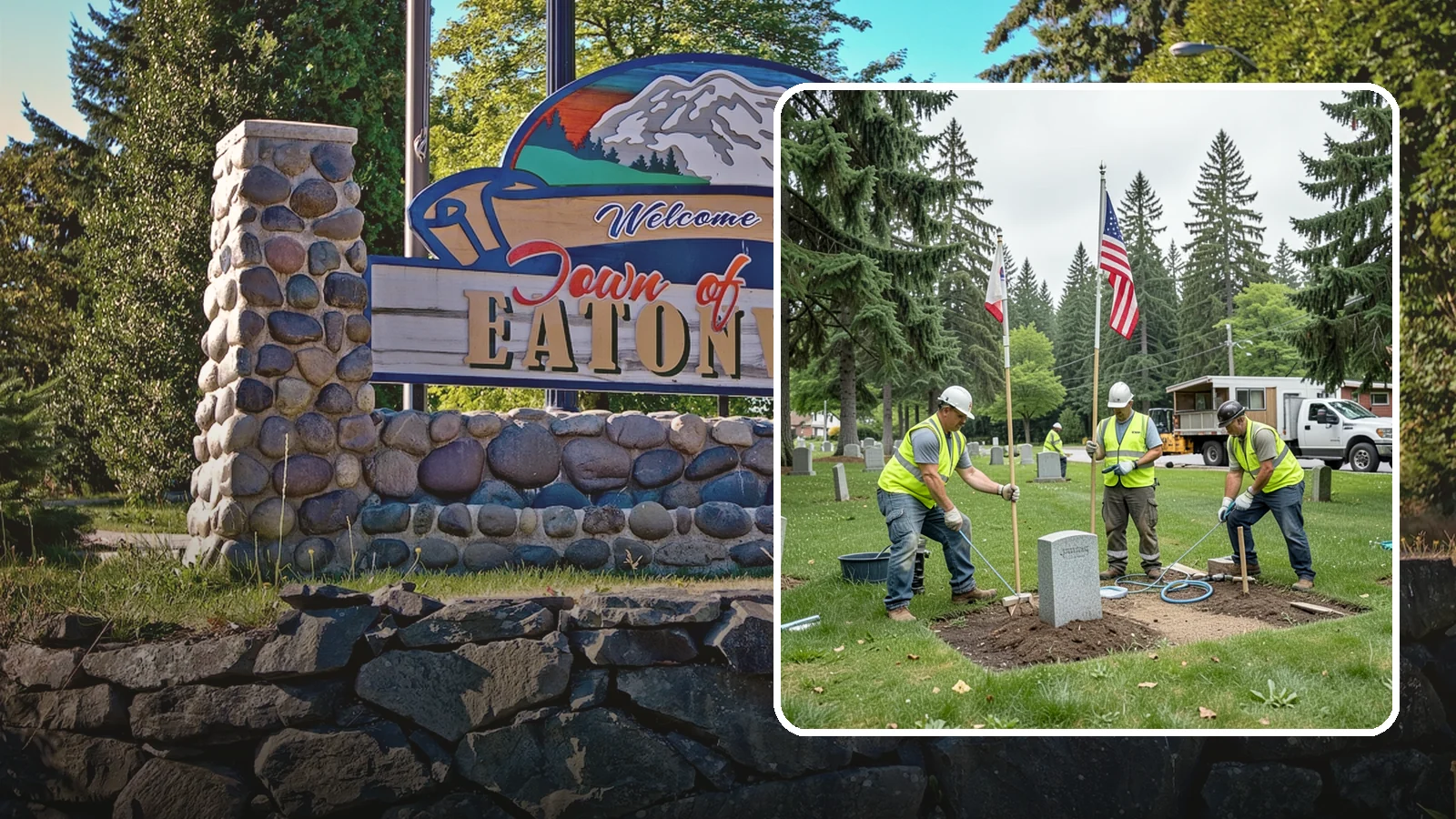 Flag & Marker Installation in Eatonville, Pierce County, WA - Installation of memorial flags and grave markers at cemeteries and memorial sites across Western Washington.
