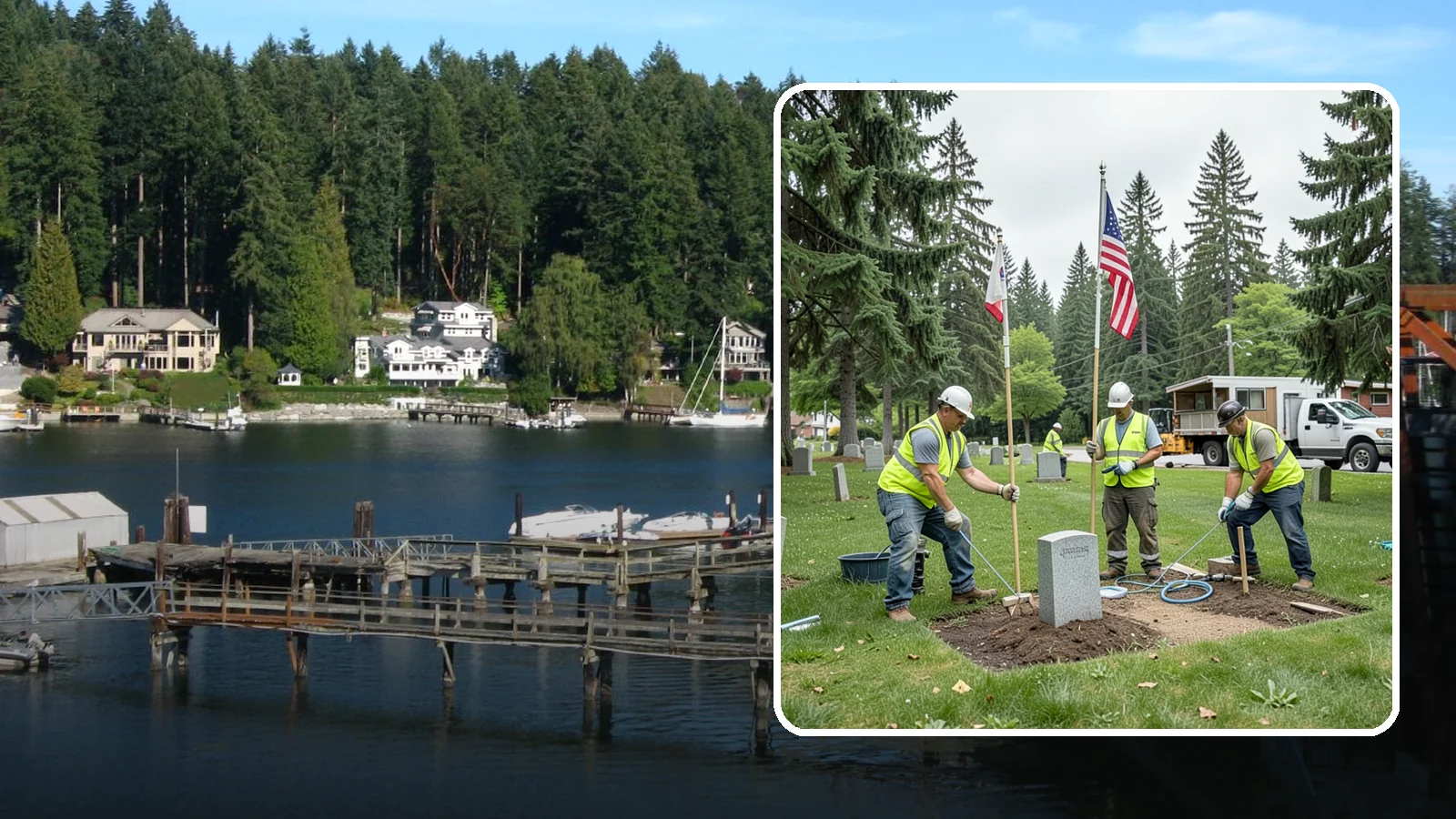 Flag & Marker Installation in Gig Harbor, Pierce County, WA - Installation of memorial flags and grave markers at cemeteries and memorial sites across Western Washington.