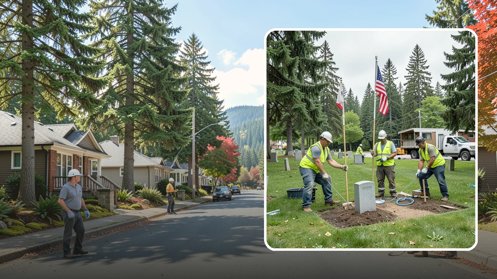 Flag & Marker Installation in Hunts Point, King County, WA - Installation of memorial flags and grave markers at cemeteries and memorial sites across Western Washington.