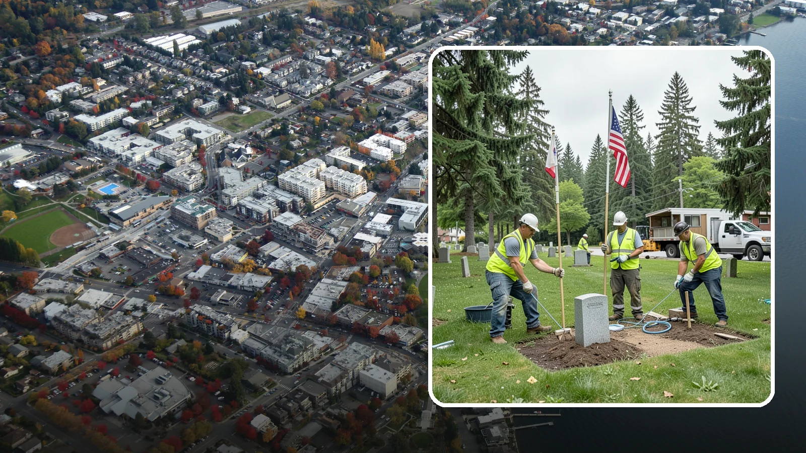Flag & Marker Installation in Kirkland, King County, WA - Installation of memorial flags and grave markers at cemeteries and memorial sites across Western Washington.