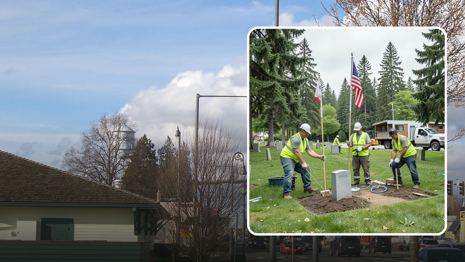Flag & Marker Installation in Marysville, Snohomish County, WA - Installation of memorial flags and grave markers at cemeteries and memorial sites across Western Washington.