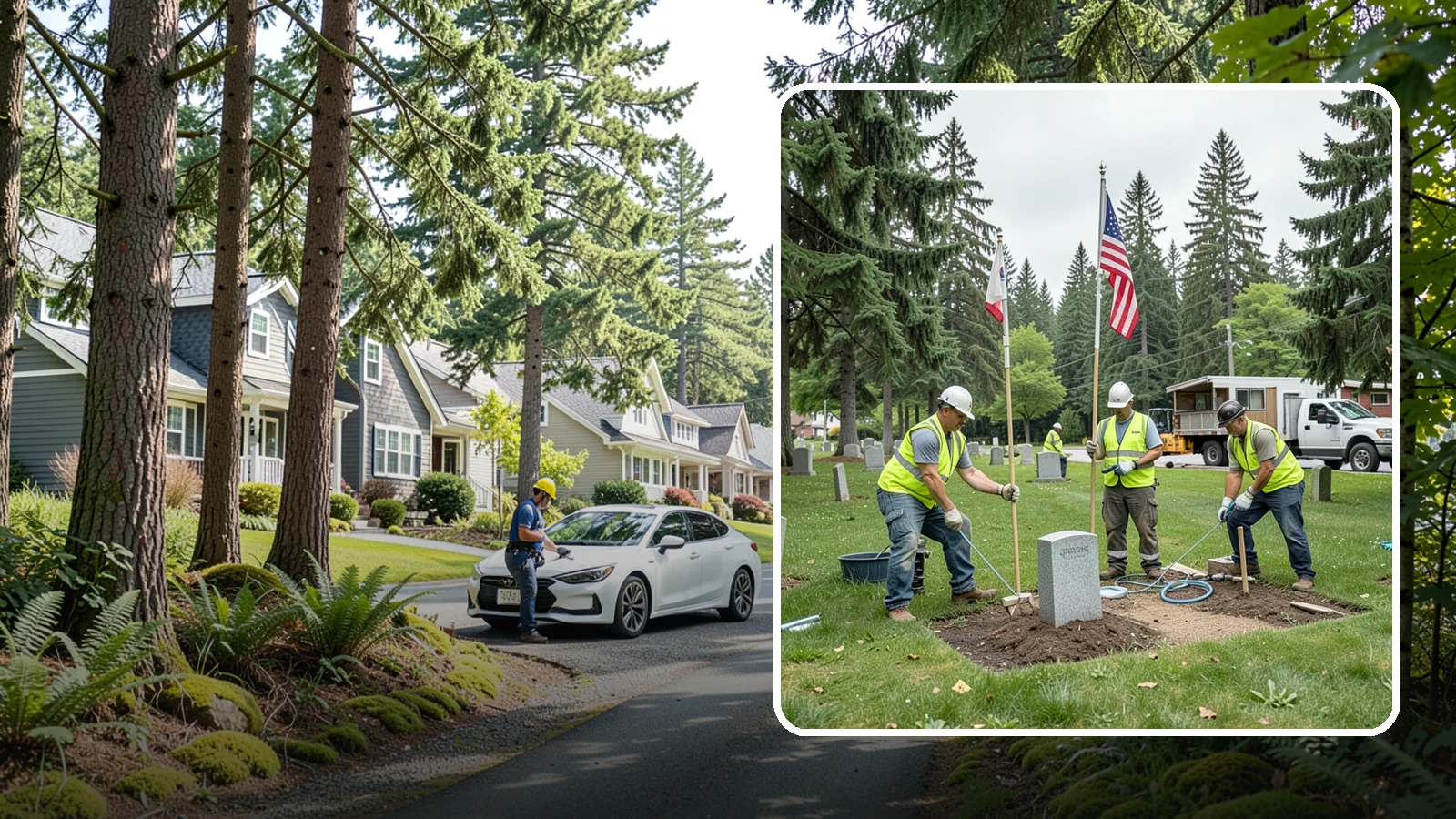 Flag & Marker Installation in Normandy Park, King County, WA - Installation of memorial flags and grave markers at cemeteries and memorial sites across Western Washington.