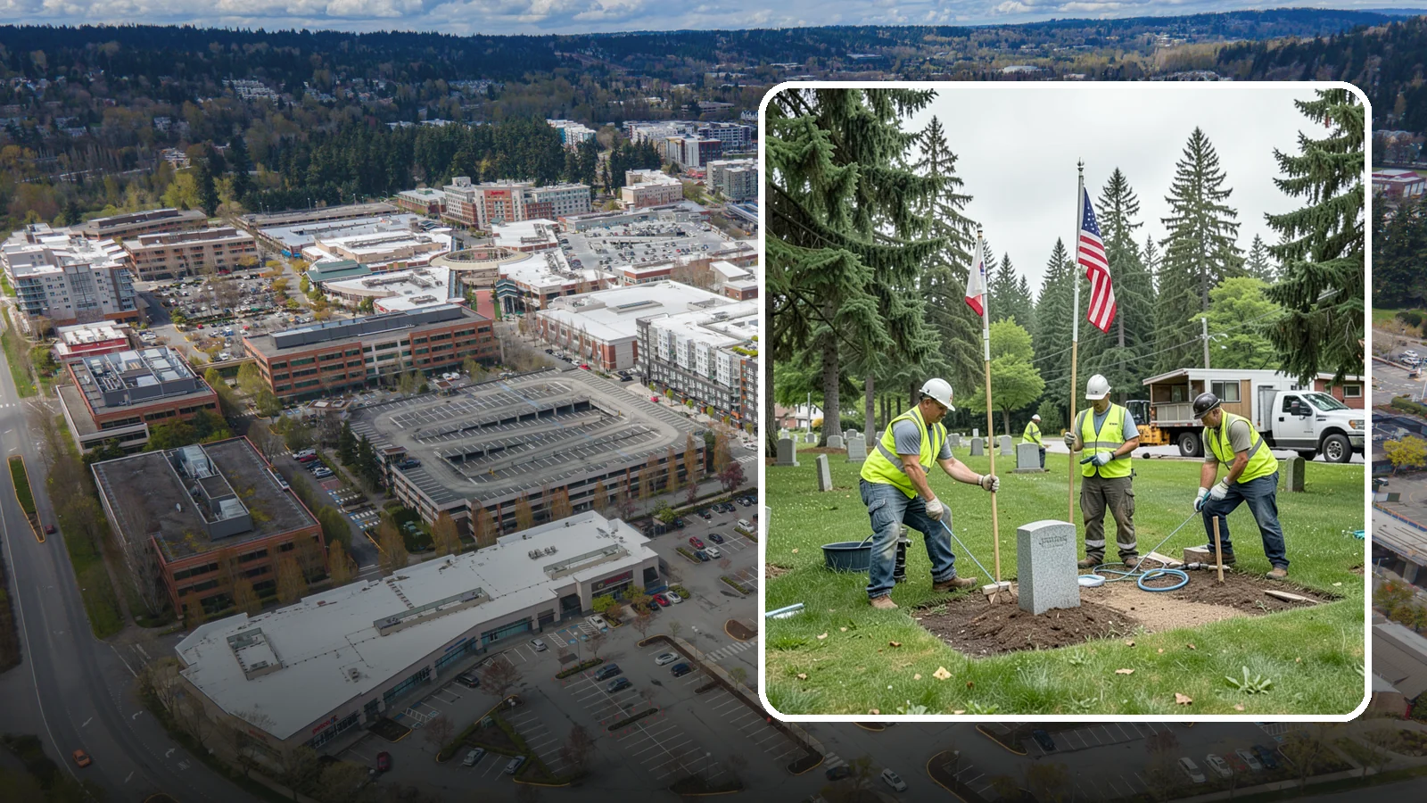 Flag & Marker Installation in Redmond, King County, WA - Installation of memorial flags and grave markers at cemeteries and memorial sites across Western Washington.