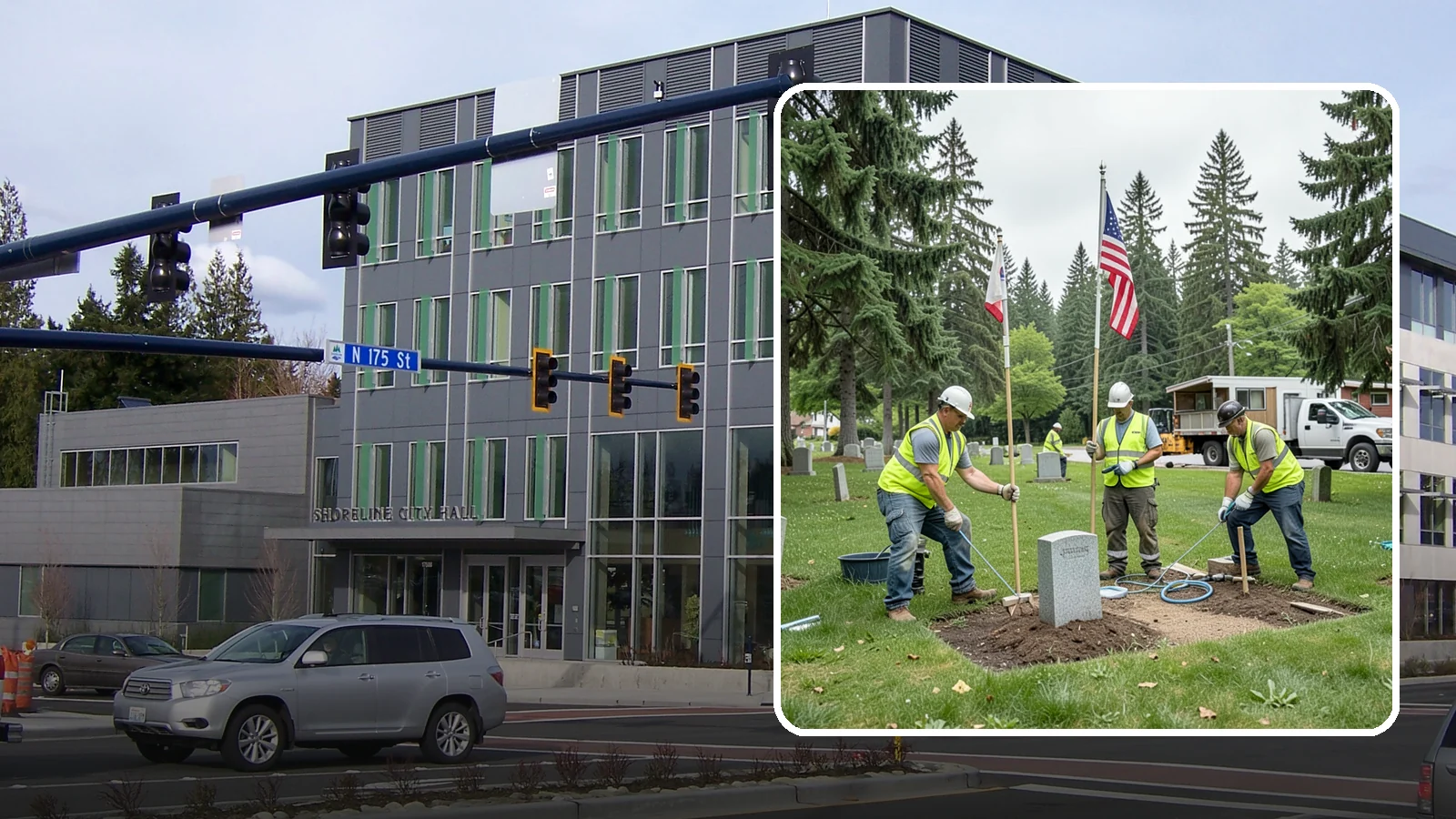 Flag & Marker Installation in Shoreline, King County, WA - Installation of memorial flags and grave markers at cemeteries and memorial sites across Western Washington.