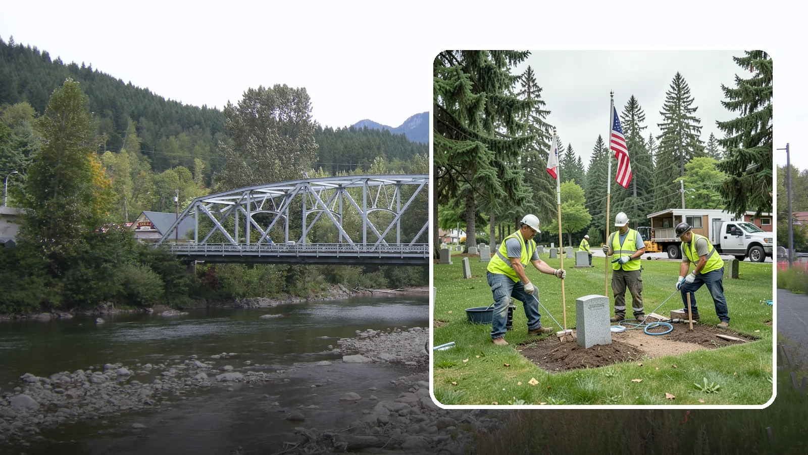 Flag & Marker Installation in Skykomish, King County, WA - Installation of memorial flags and grave markers at cemeteries and memorial sites across Western Washington.