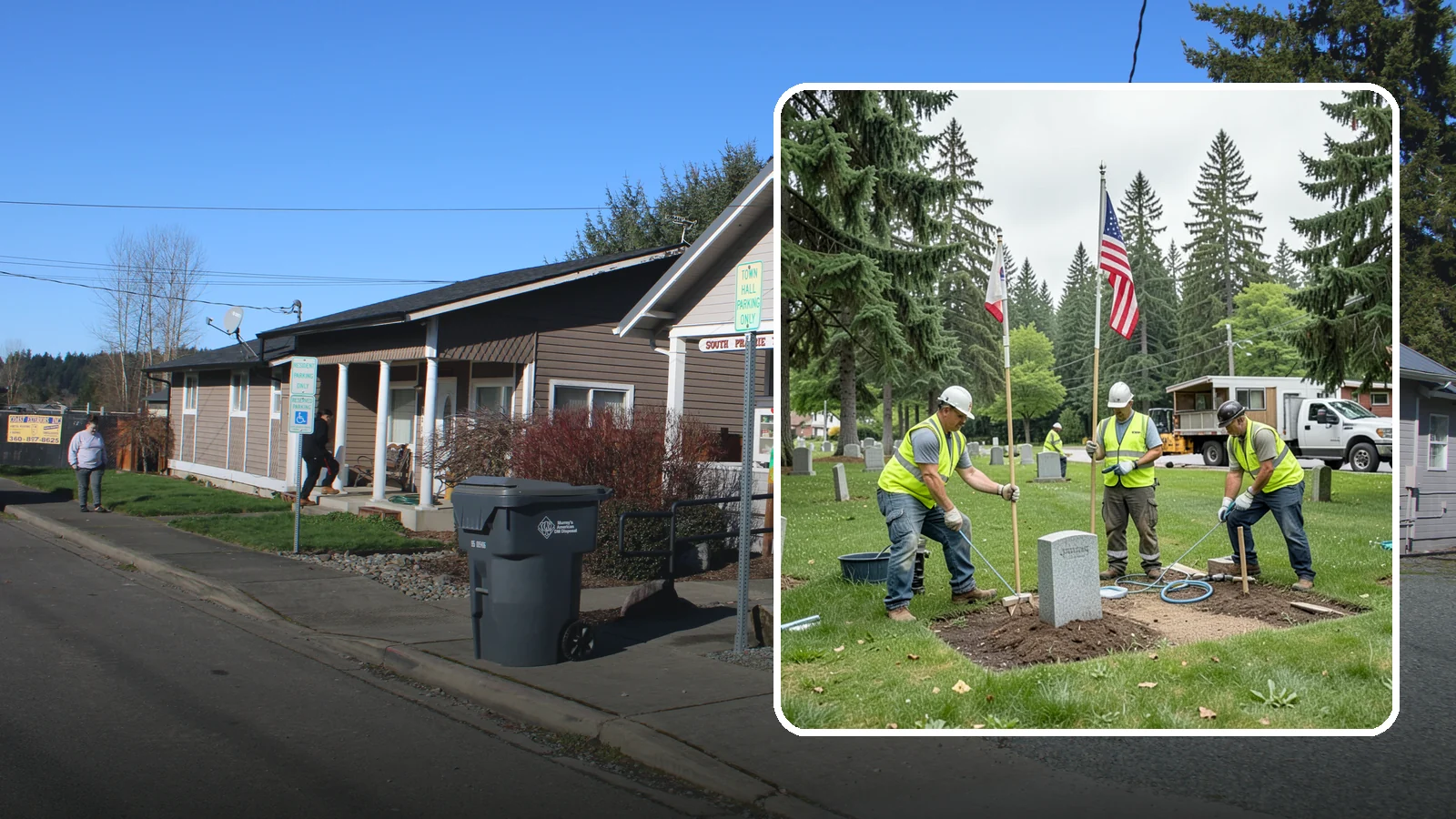 Flag & Marker Installation in South Prairie, Pierce County, WA - Installation of memorial flags and grave markers at cemeteries and memorial sites across Western Washington.
