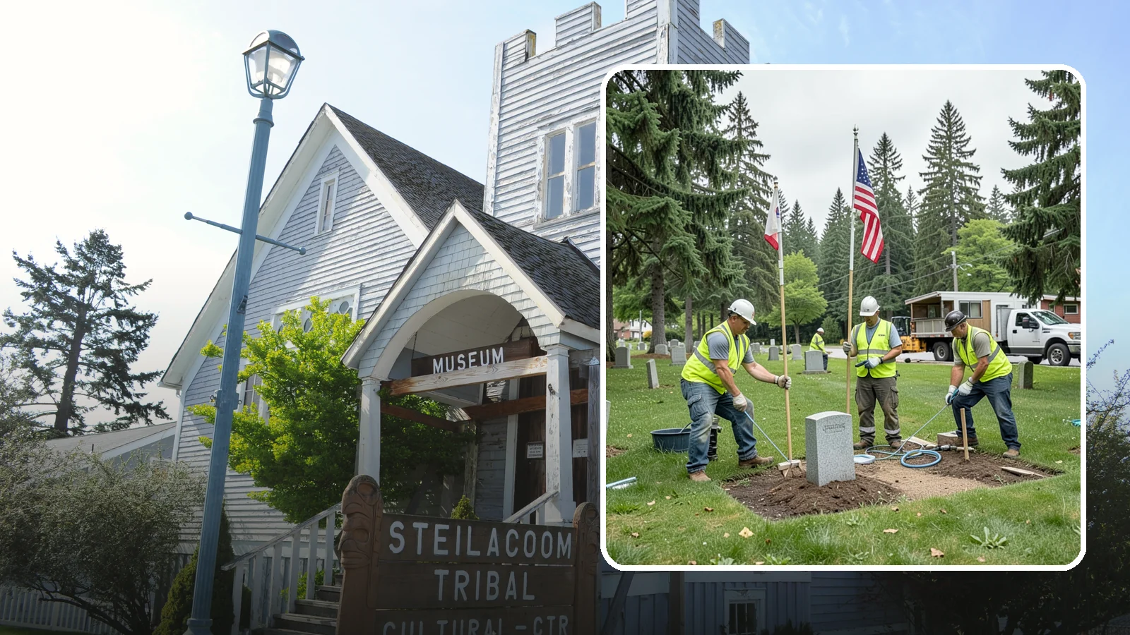 Flag & Marker Installation in Steilacoom, Pierce County, WA - Installation of memorial flags and grave markers at cemeteries and memorial sites across Western Washington.