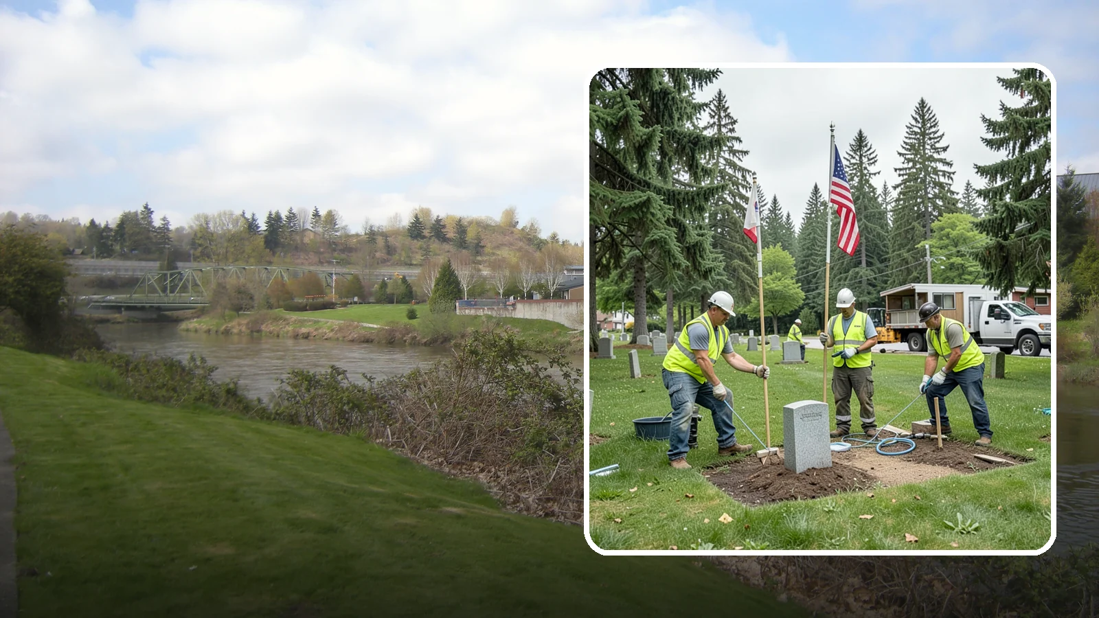 Flag & Marker Installation in Tukwila, King County, WA - Installation of memorial flags and grave markers at cemeteries and memorial sites across Western Washington.
