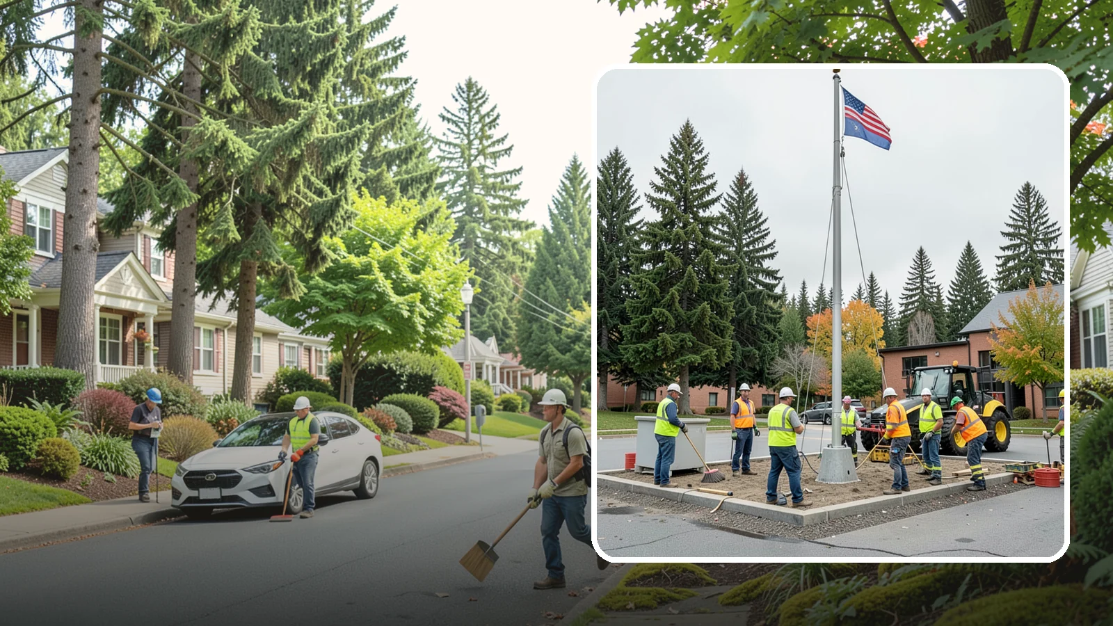 Flagpole Installation in Beaux Arts Village, King County, WA - We install flagpoles at civic buildings, parks, and memorials with engineered foundations and proper halyard systems.