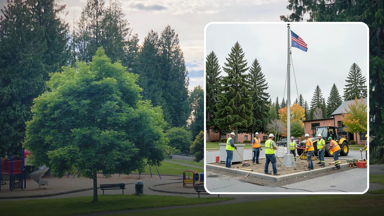 Flagpole Installation in Bonney Lake, Pierce County, WA - We install flagpoles at civic buildings, parks, and memorials with engineered foundations and proper halyard systems.
