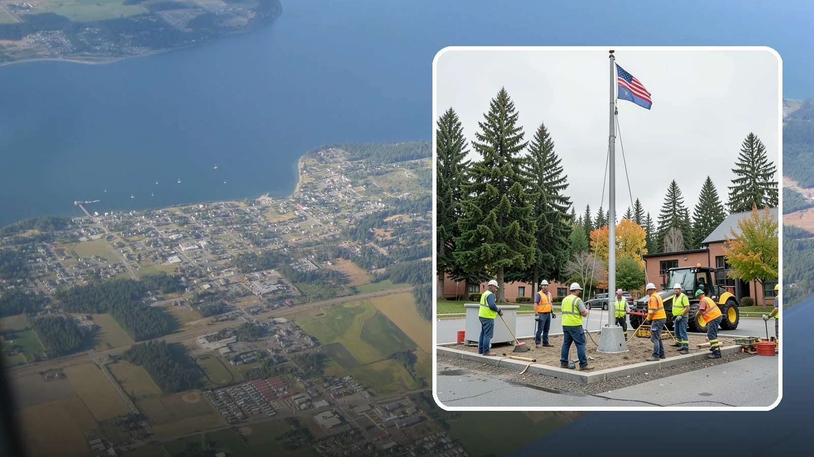 Flagpole Installation in Coupeville, Island County, WA - We install flagpoles at civic buildings, parks, and memorials with engineered foundations and proper halyard systems.