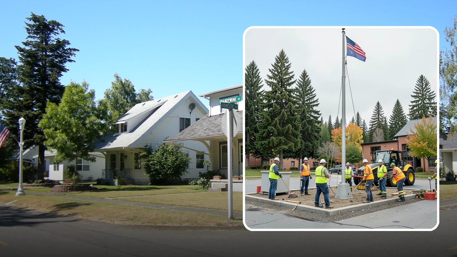 Flagpole Installation in DuPont, Pierce County, WA - We install flagpoles at civic buildings, parks, and memorials with engineered foundations and proper halyard systems.