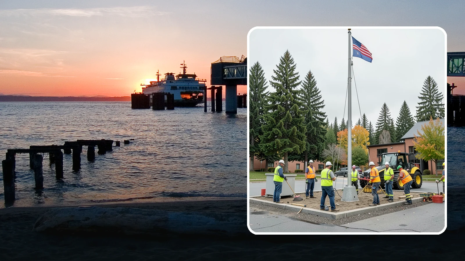 Flagpole Installation in Edmonds, Snohomish County, WA - We install flagpoles at civic buildings, parks, and memorials with engineered foundations and proper halyard systems.