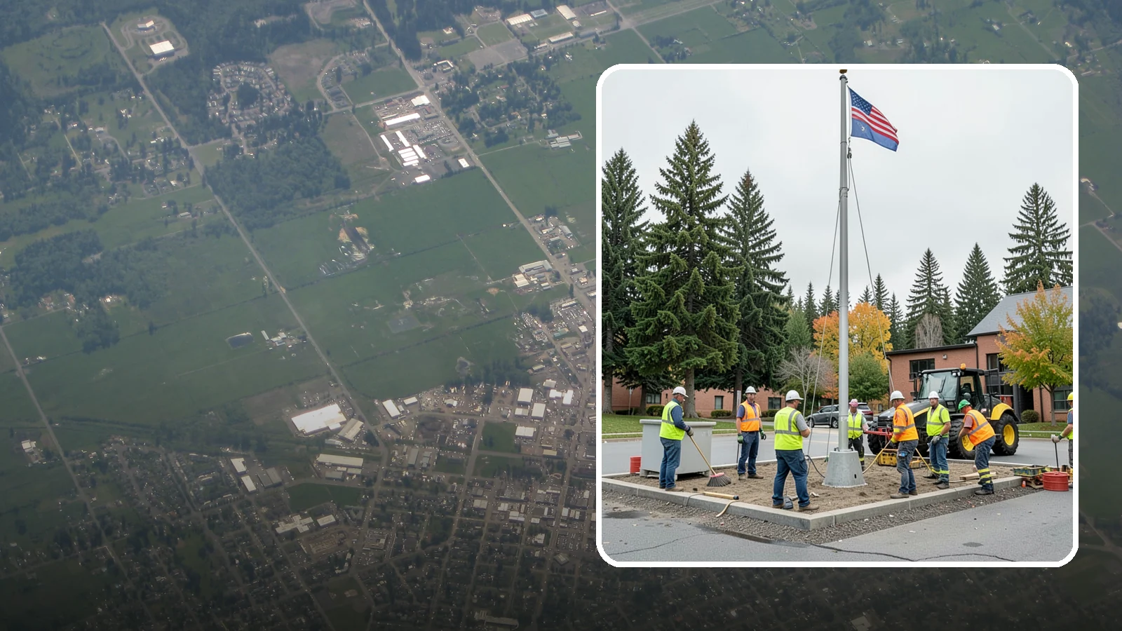 Flagpole Installation in Enumclaw, King County, WA - We install flagpoles at civic buildings, parks, and memorials with engineered foundations and proper halyard systems.