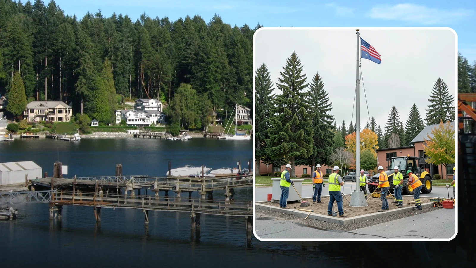 Flagpole Installation in Gig Harbor, Pierce County, WA - We install flagpoles at civic buildings, parks, and memorials with engineered foundations and proper halyard systems.