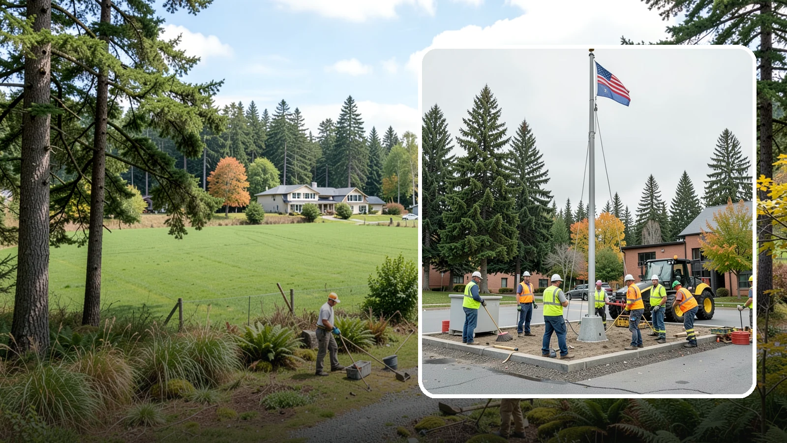 Flagpole Installation in Lyman, Skagit County, WA - We install flagpoles at civic buildings, parks, and memorials with engineered foundations and proper halyard systems.