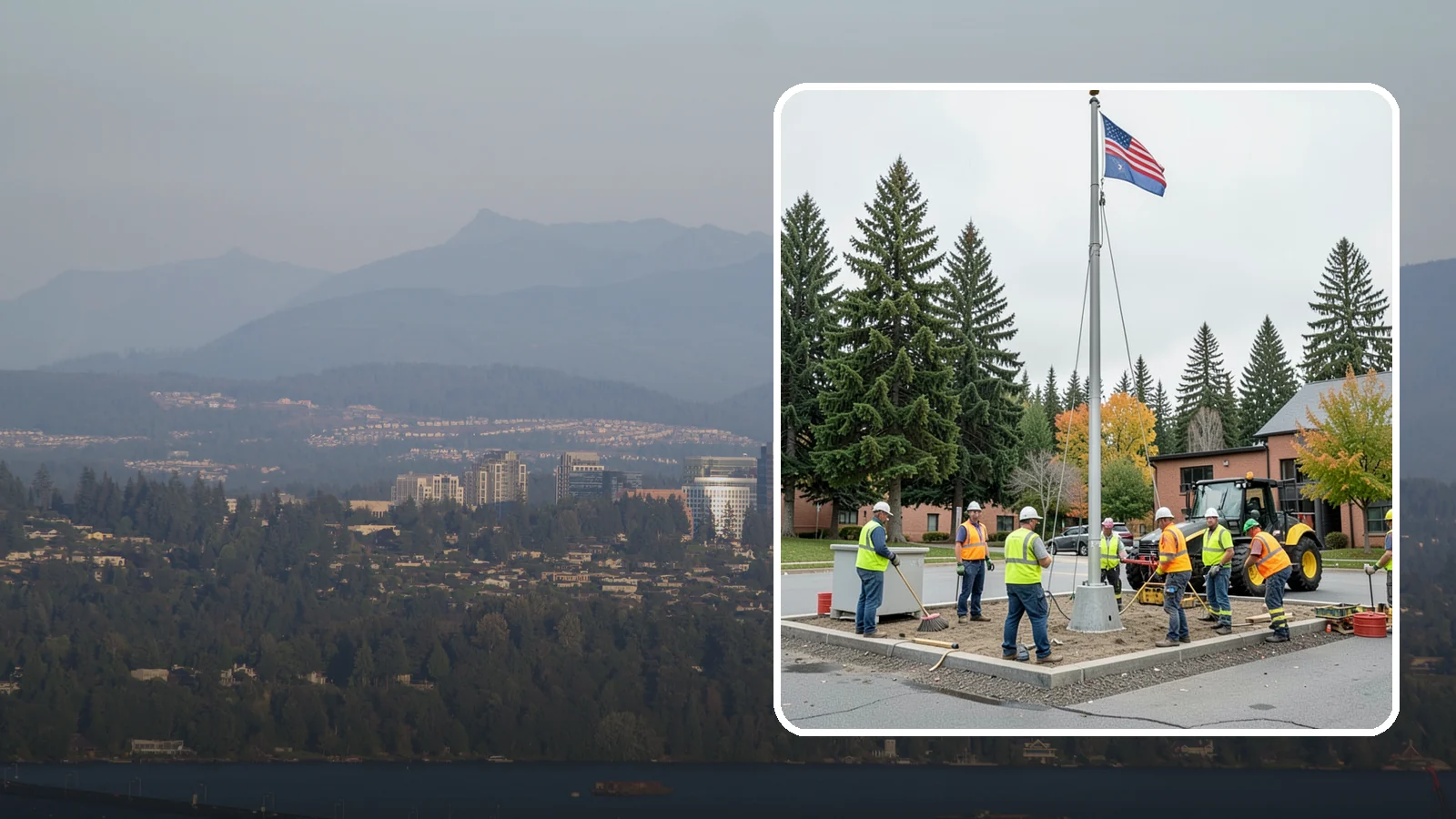 Flagpole Installation in Medina, King County, WA - We install flagpoles at civic buildings, parks, and memorials with engineered foundations and proper halyard systems.