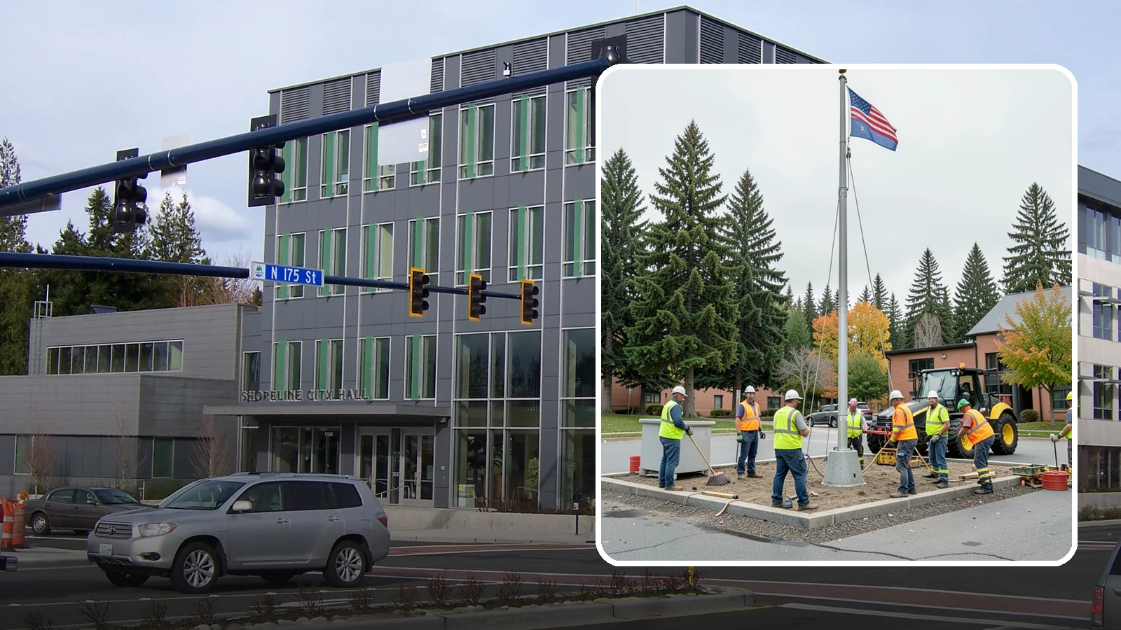 Flagpole Installation in Shoreline, King County, WA - We install flagpoles at civic buildings, parks, and memorials with engineered foundations and proper halyard systems.