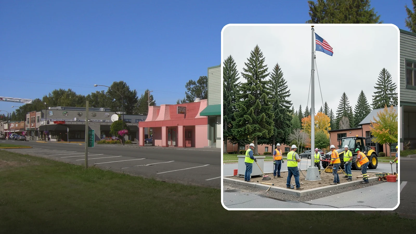 Flagpole Installation in Snoqualmie, King County, WA - We install flagpoles at civic buildings, parks, and memorials with engineered foundations and proper halyard systems.