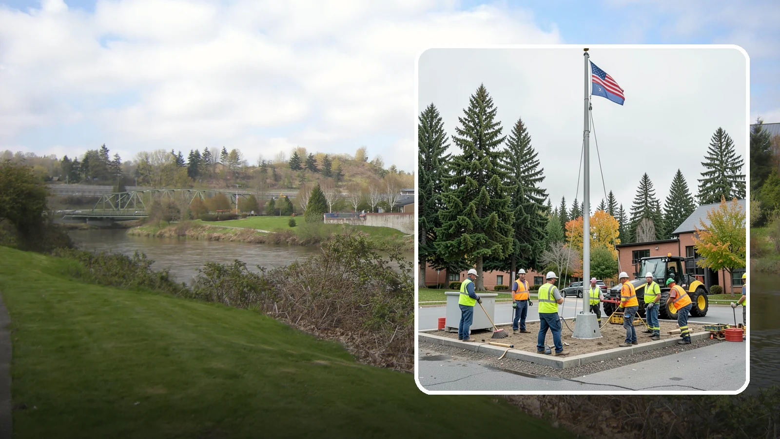 Flagpole Installation in Tukwila, King County, WA - We install flagpoles at civic buildings, parks, and memorials with engineered foundations and proper halyard systems.
