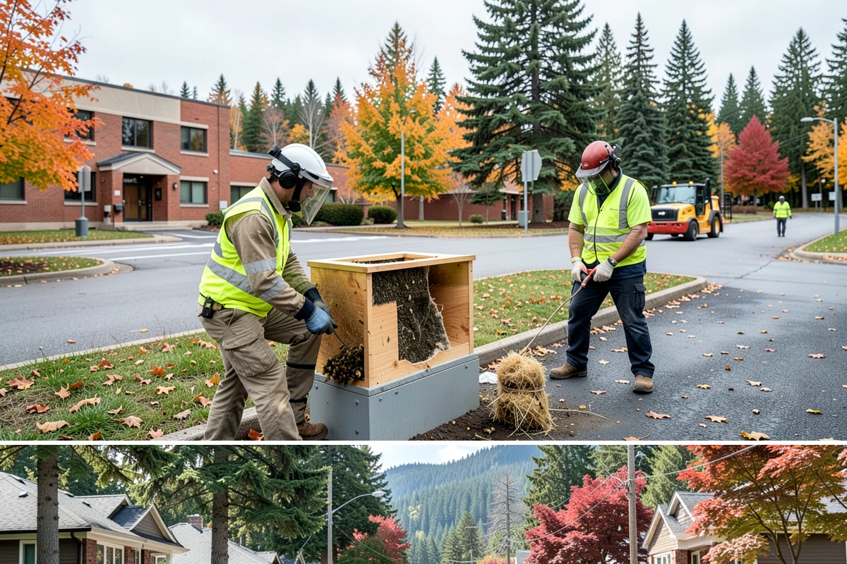 Fleet Maintenance in Hunts Point, King County, WA - Snow and storm equipment gets priority servicing ahead of winter, while mowers and sweepers are prepped in spring.