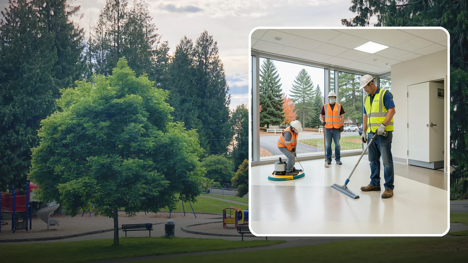 Floor Care & Refinishing in Bonney Lake, Pierce County, WA - Restore and protect hard and resilient floors in public buildings with professional stripping, refinishing, and care.