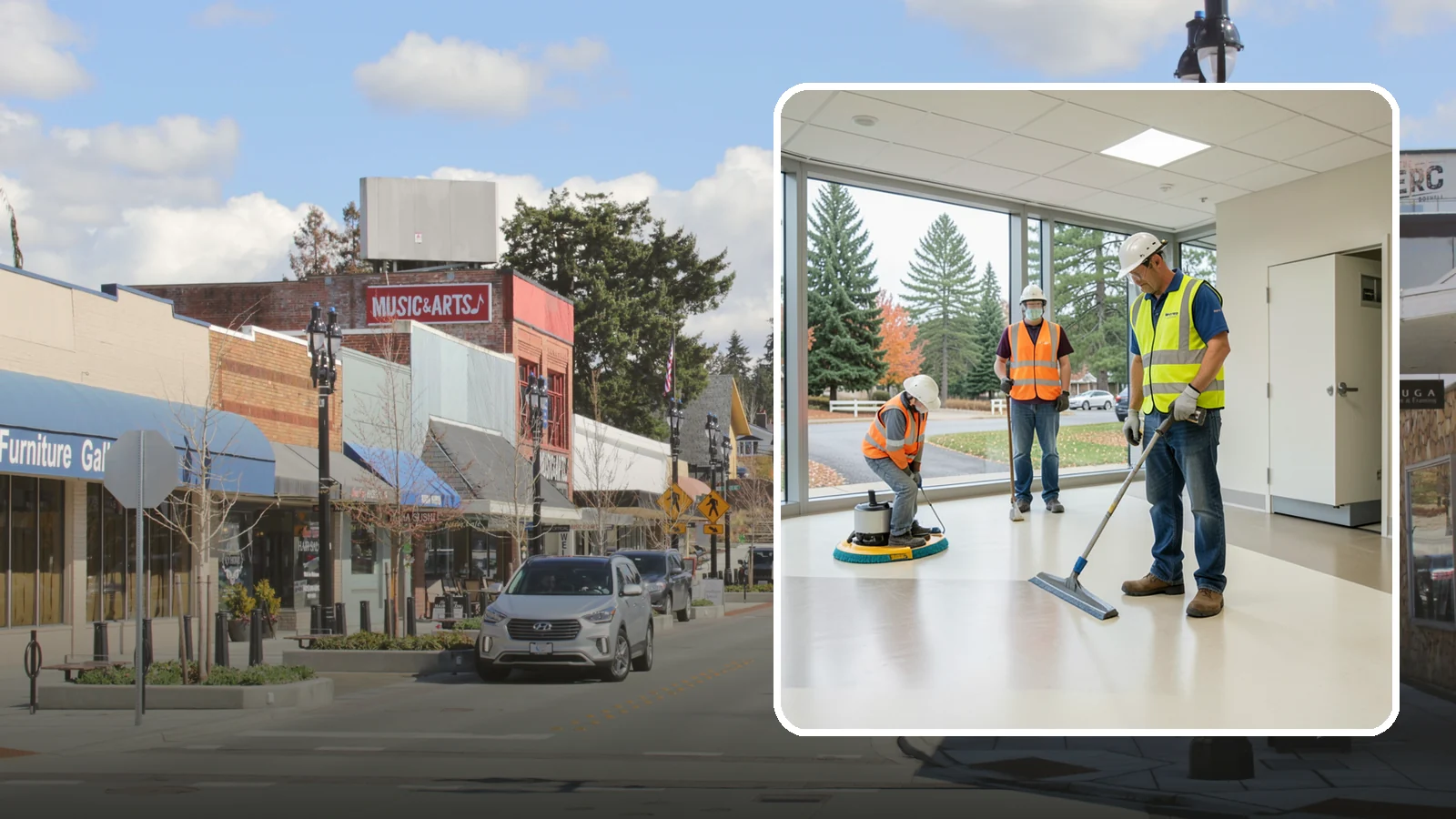 Floor Care & Refinishing in Bothell, King County, WA - Restore and protect hard and resilient floors in public buildings with professional stripping, refinishing, and care.