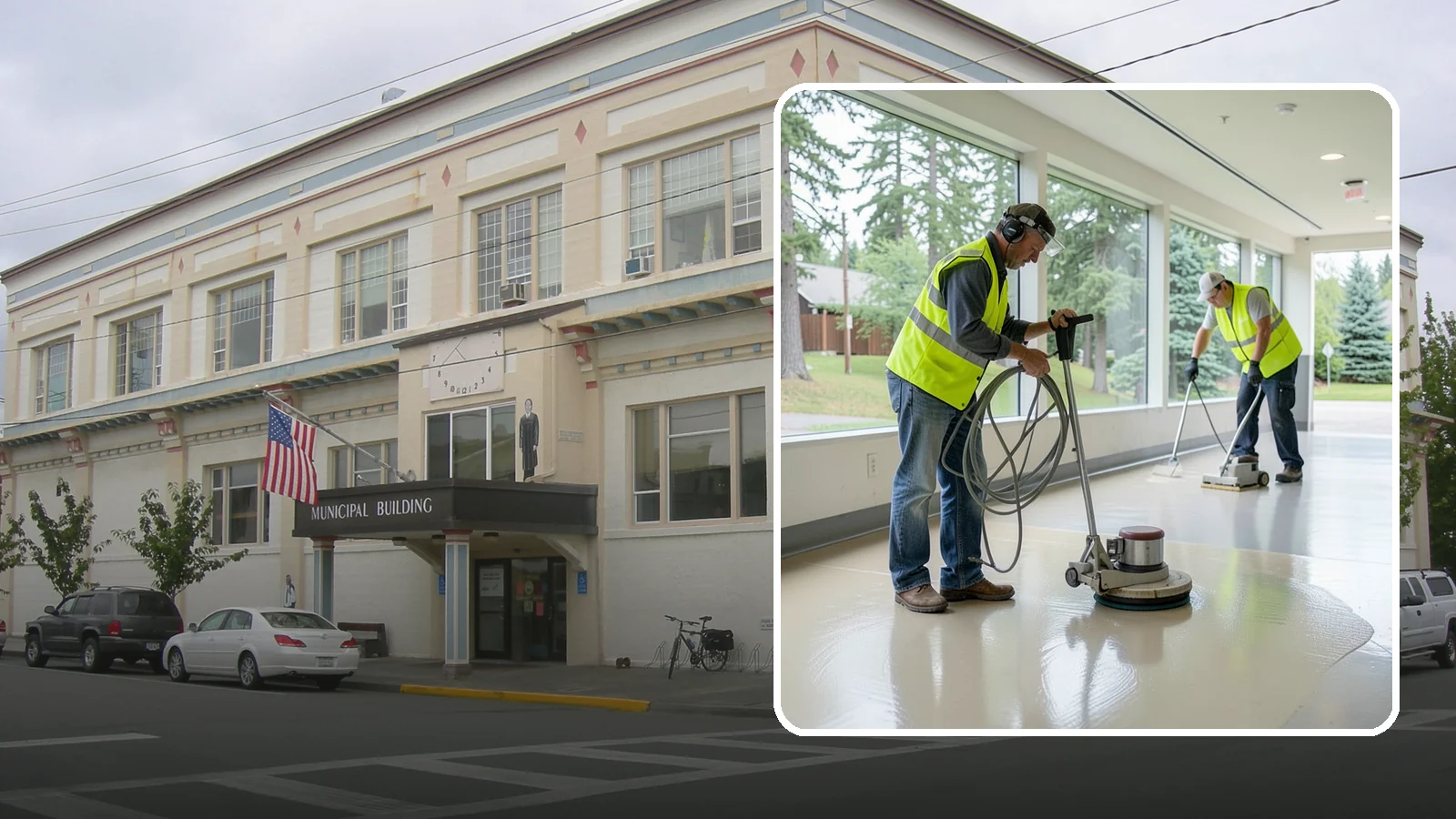 Floor Stripping & Waxing in Anacortes, Skagit County, WA - Periodic strip-and-wax restores protective finish and shine to hard floors in schools, offices, and public buildings.