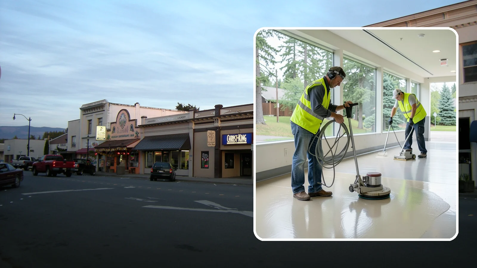 Floor Stripping & Waxing in Burlington, Skagit County, WA - Periodic strip-and-wax restores protective finish and shine to hard floors in schools, offices, and public buildings.