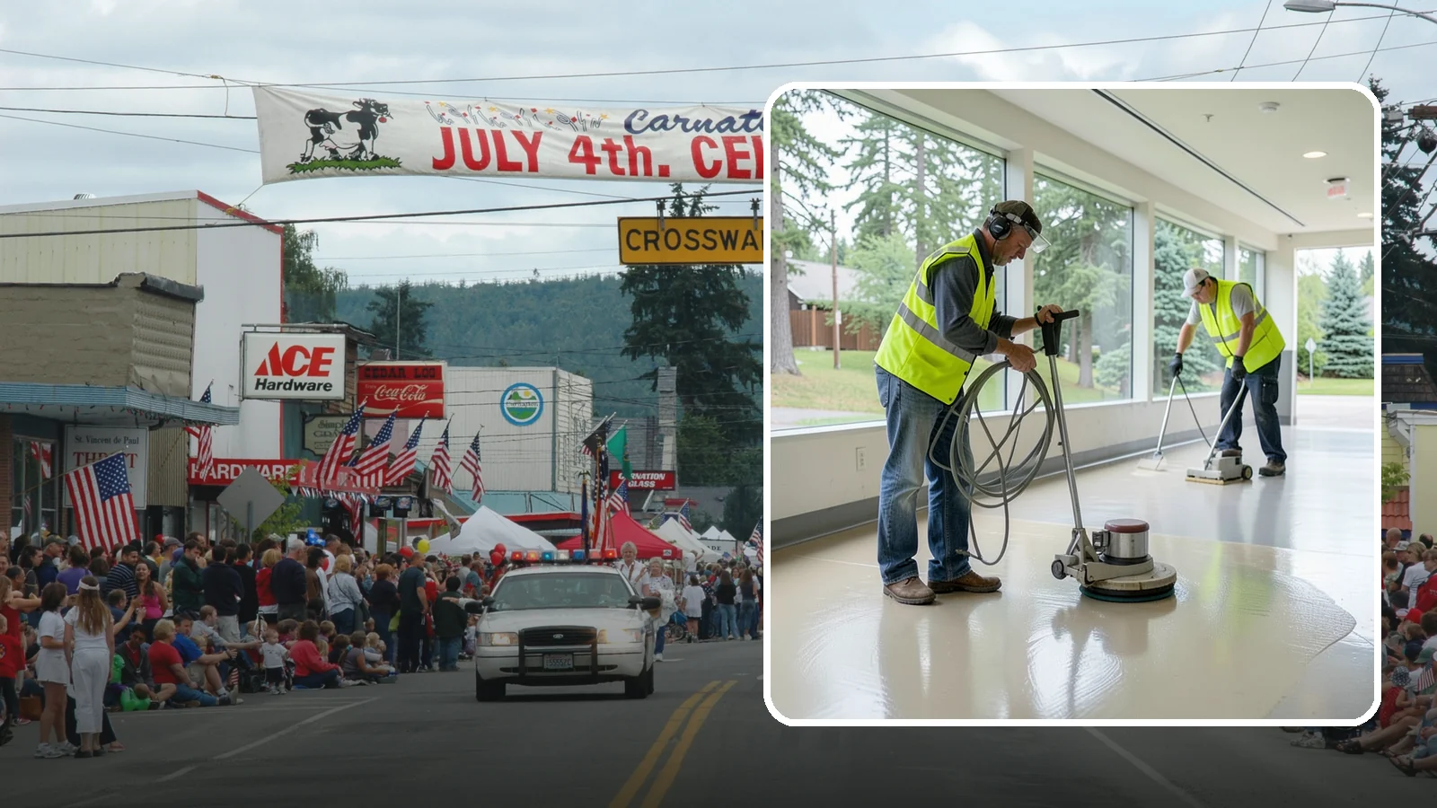 Floor Stripping & Waxing in Carnation, King County, WA - Periodic strip-and-wax restores protective finish and shine to hard floors in schools, offices, and public buildings.