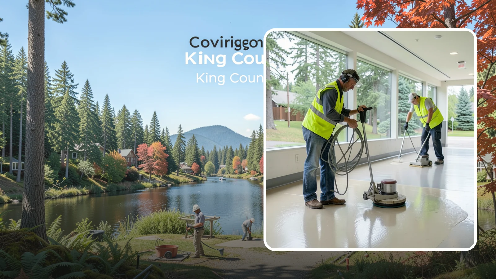 Floor Stripping & Waxing in Covington, King County, WA - Periodic strip-and-wax restores protective finish and shine to hard floors in schools, offices, and public buildings.