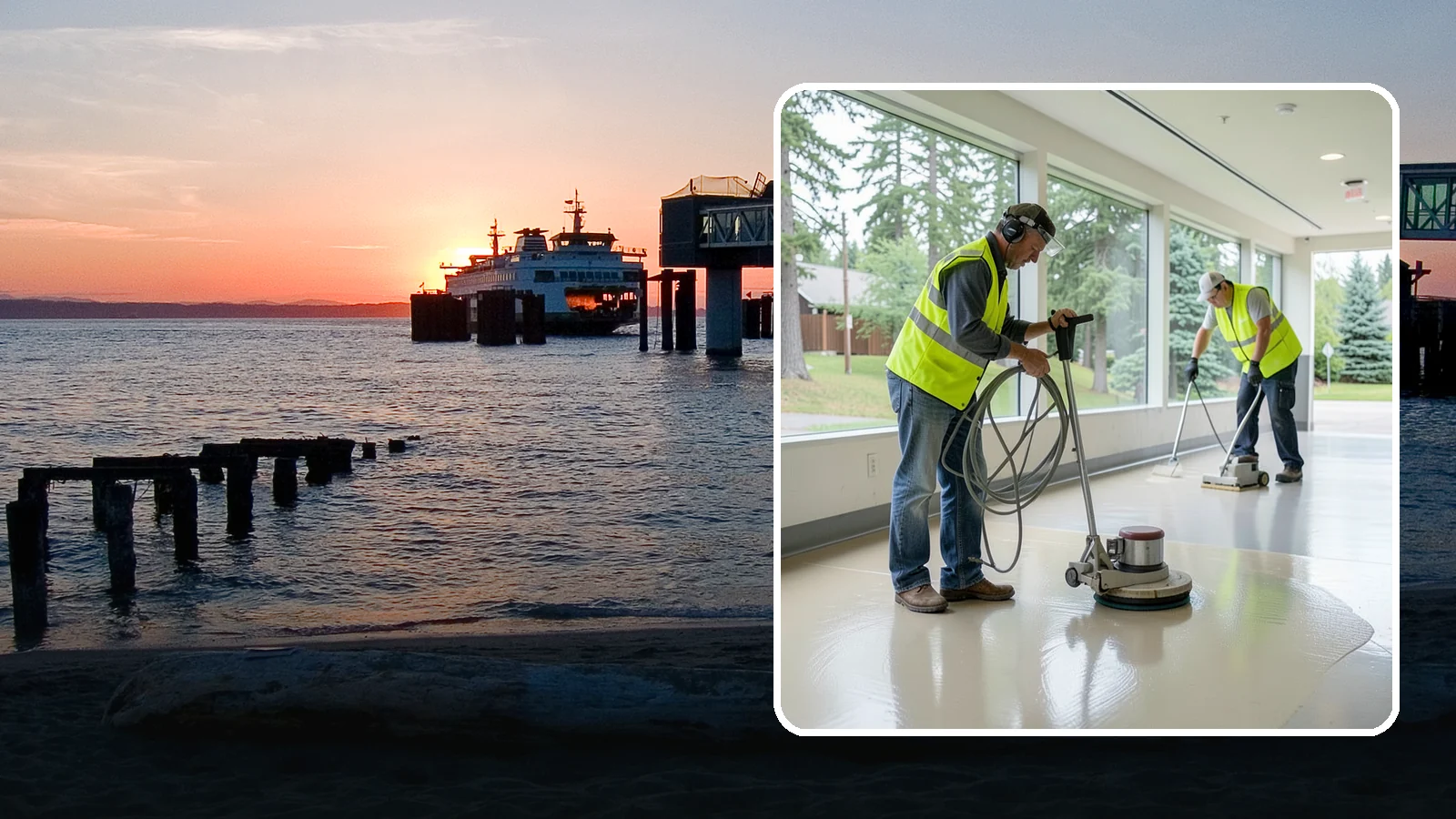 Floor Stripping & Waxing in Edmonds, Snohomish County, WA - Periodic strip-and-wax restores protective finish and shine to hard floors in schools, offices, and public buildings.