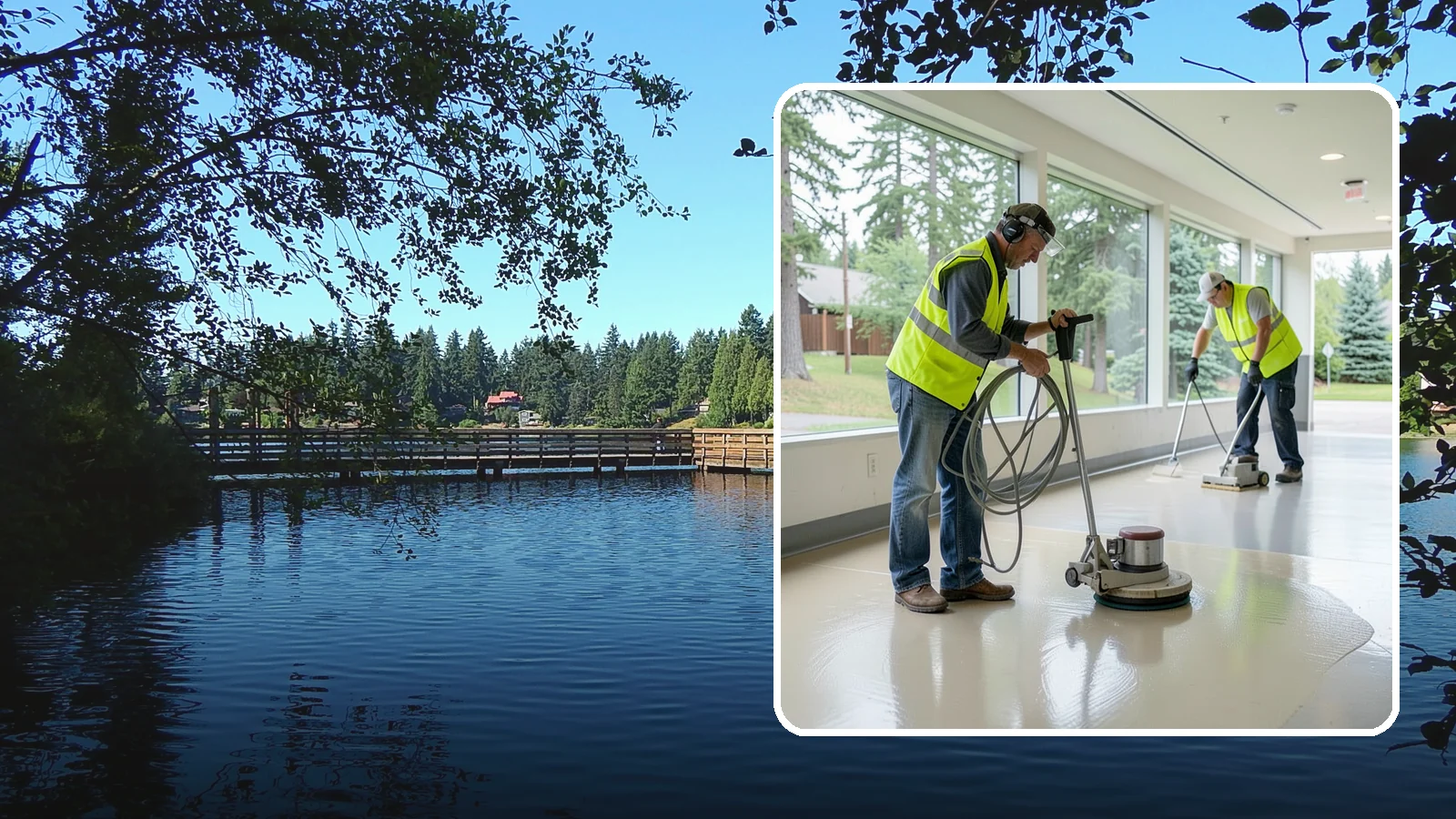 Floor Stripping & Waxing in Federal Way, King County, WA - Periodic strip-and-wax restores protective finish and shine to hard floors in schools, offices, and public buildings.