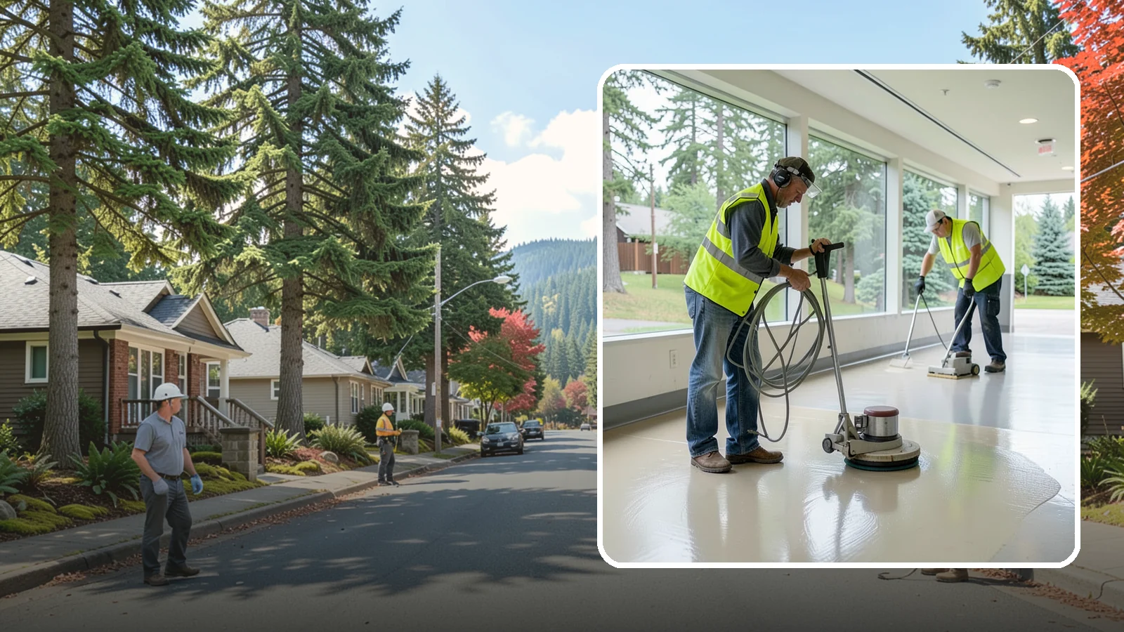 Floor Stripping & Waxing in Hunts Point, King County, WA - Periodic strip-and-wax restores protective finish and shine to hard floors in schools, offices, and public buildings.