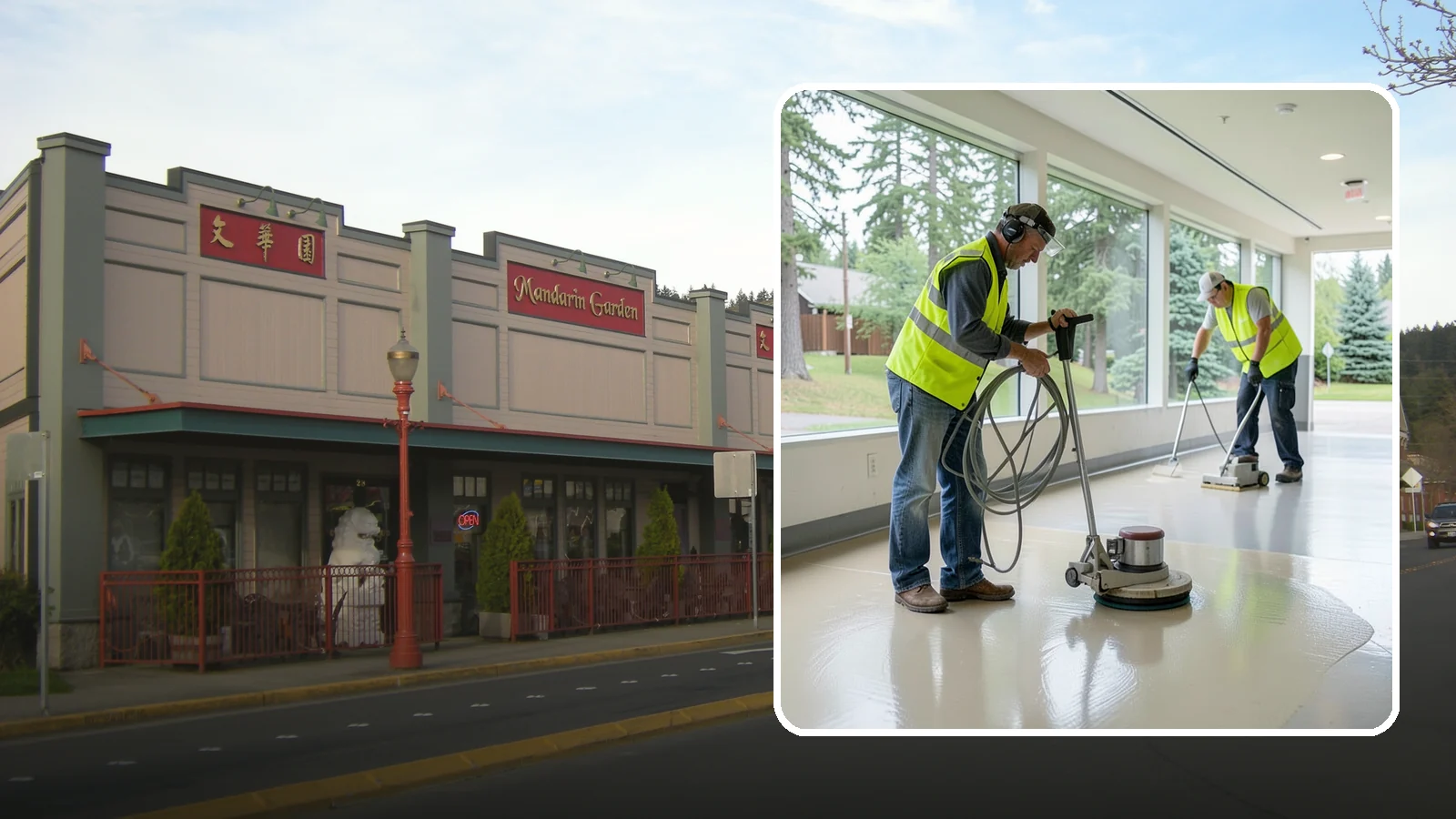 Floor Stripping & Waxing in Issaquah, King County, WA - Periodic strip-and-wax restores protective finish and shine to hard floors in schools, offices, and public buildings.