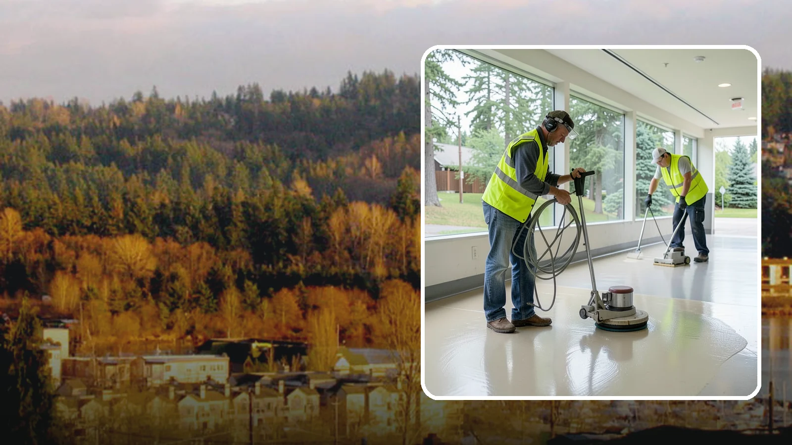 Floor Stripping & Waxing in Kenmore, King County, WA - Periodic strip-and-wax restores protective finish and shine to hard floors in schools, offices, and public buildings.