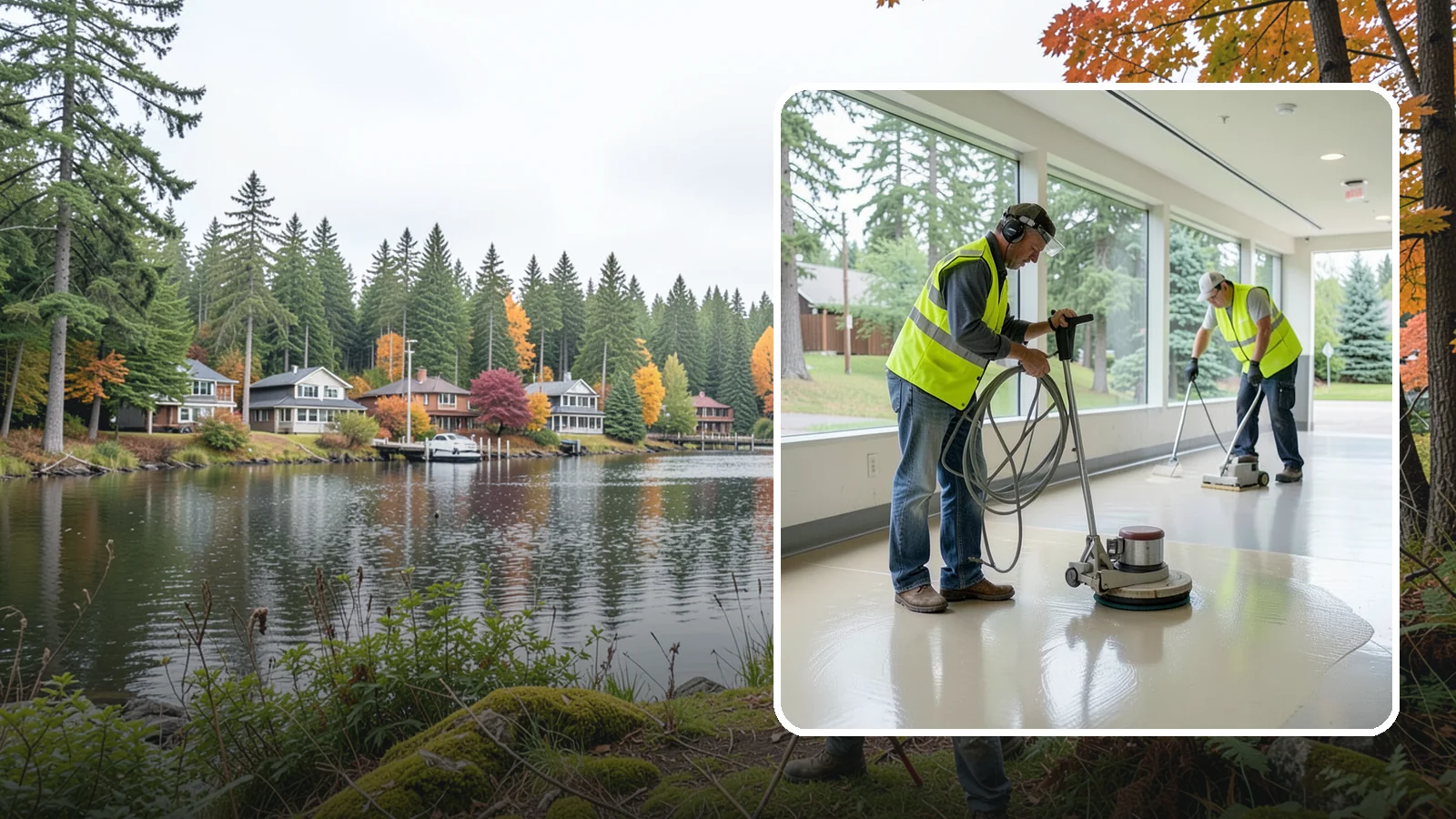 Floor Stripping & Waxing in La Conner, Skagit County, WA - Periodic strip-and-wax restores protective finish and shine to hard floors in schools, offices, and public buildings.