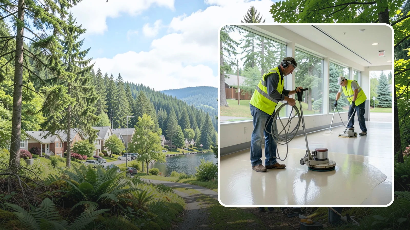 Floor Stripping & Waxing in Lake Forest Park, King County, WA - Periodic strip-and-wax restores protective finish and shine to hard floors in schools, offices, and public buildings.