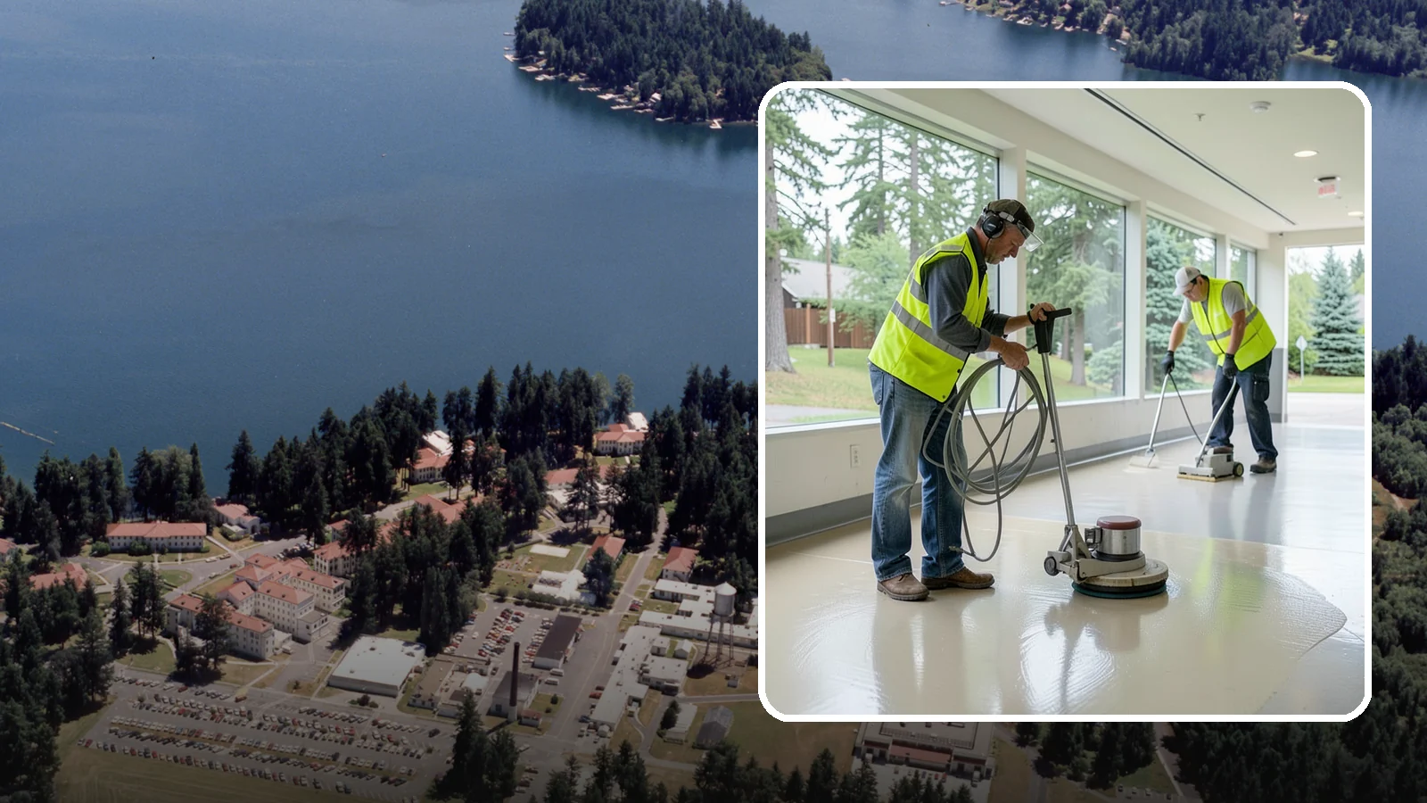 Floor Stripping & Waxing in Lakewood, Pierce County, WA - Periodic strip-and-wax restores protective finish and shine to hard floors in schools, offices, and public buildings.