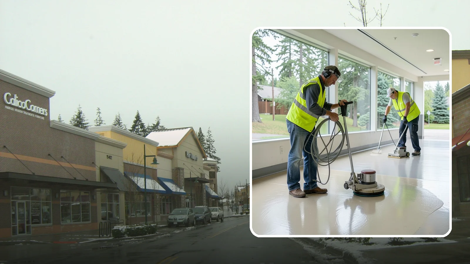 Floor Stripping & Waxing in Mill Creek, Snohomish County, WA - Periodic strip-and-wax restores protective finish and shine to hard floors in schools, offices, and public buildings.