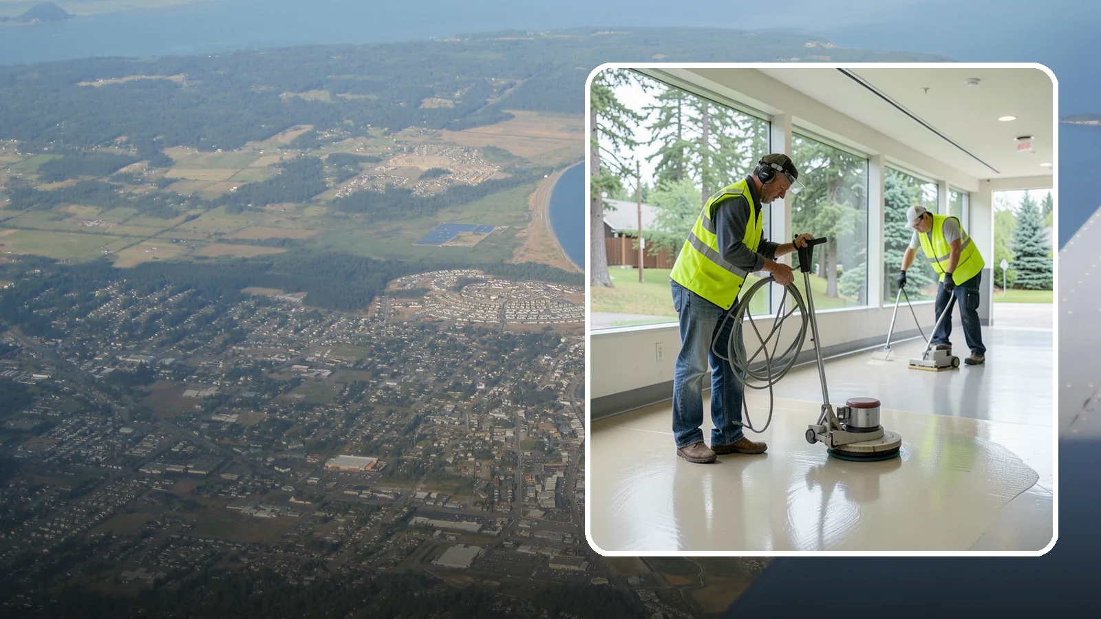 Floor Stripping & Waxing in Oak Harbor, Island County, WA - Periodic strip-and-wax restores protective finish and shine to hard floors in schools, offices, and public buildings.