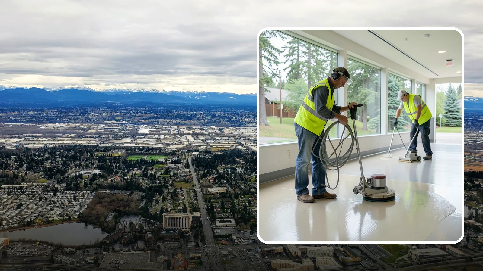 Floor Stripping & Waxing in SeaTac, King County, WA - Periodic strip-and-wax restores protective finish and shine to hard floors in schools, offices, and public buildings.
