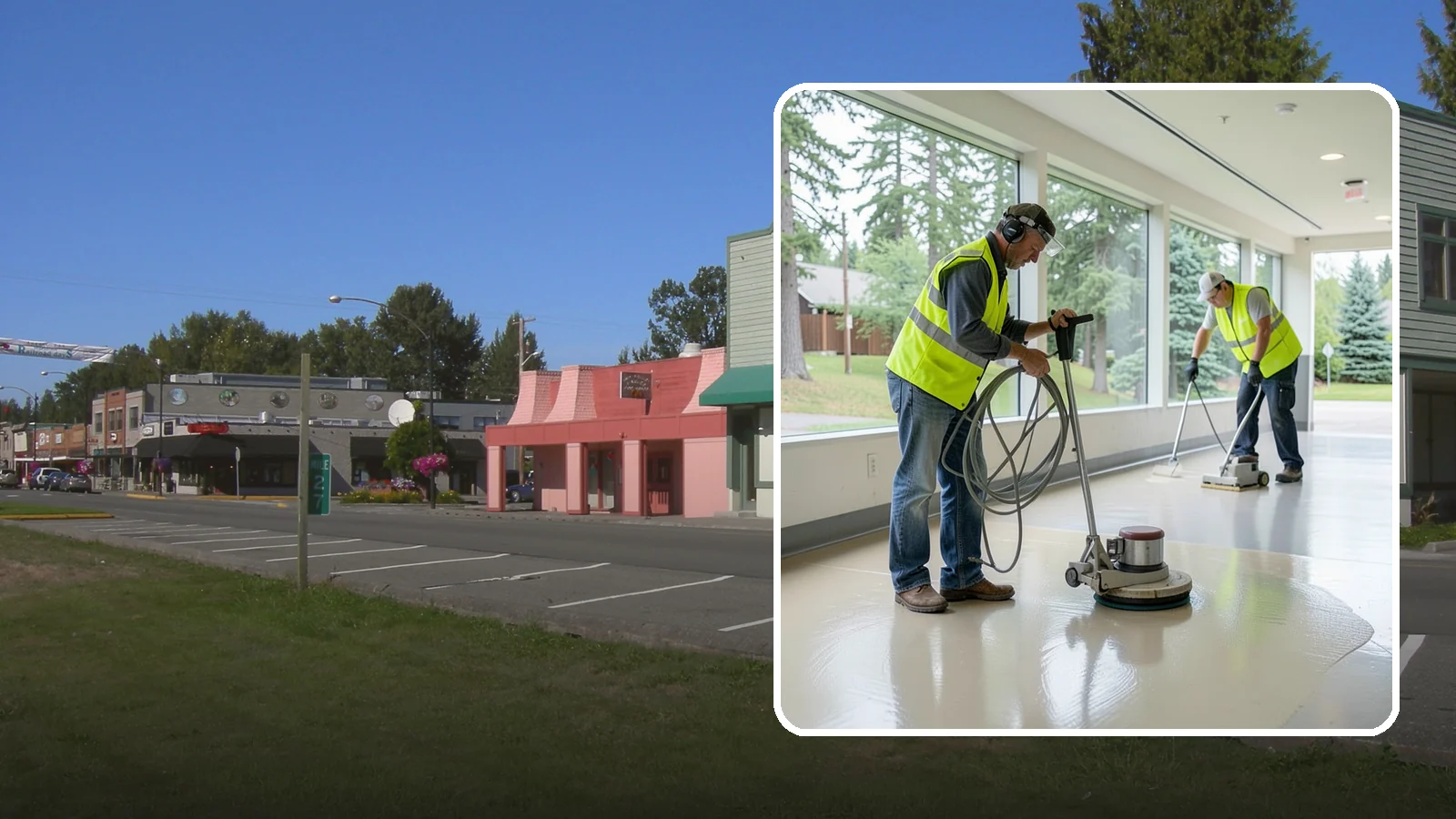 Floor Stripping & Waxing in Snoqualmie, King County, WA - Periodic strip-and-wax restores protective finish and shine to hard floors in schools, offices, and public buildings.