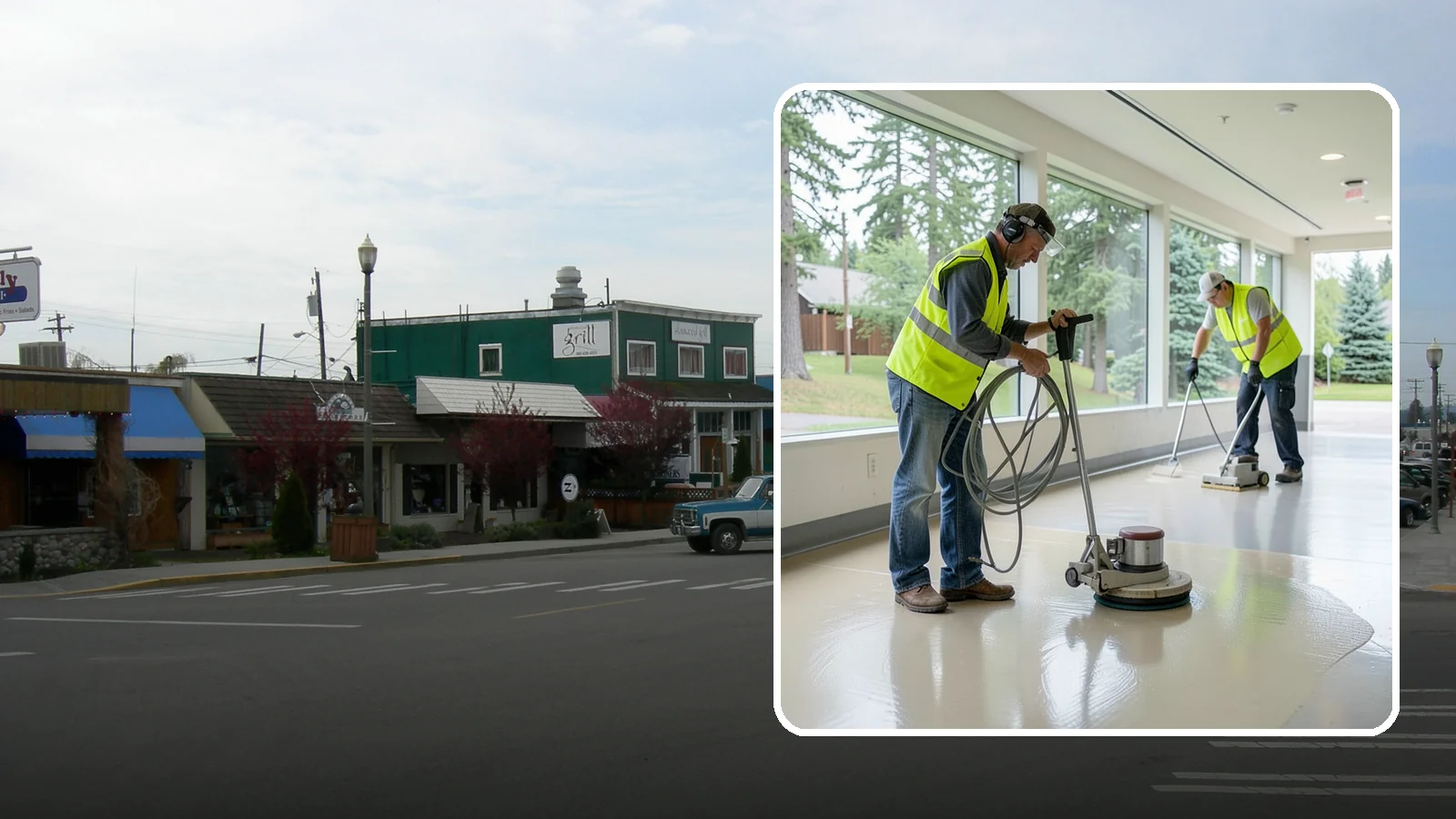 Floor Stripping & Waxing in Stanwood, Snohomish County, WA - Periodic strip-and-wax restores protective finish and shine to hard floors in schools, offices, and public buildings.